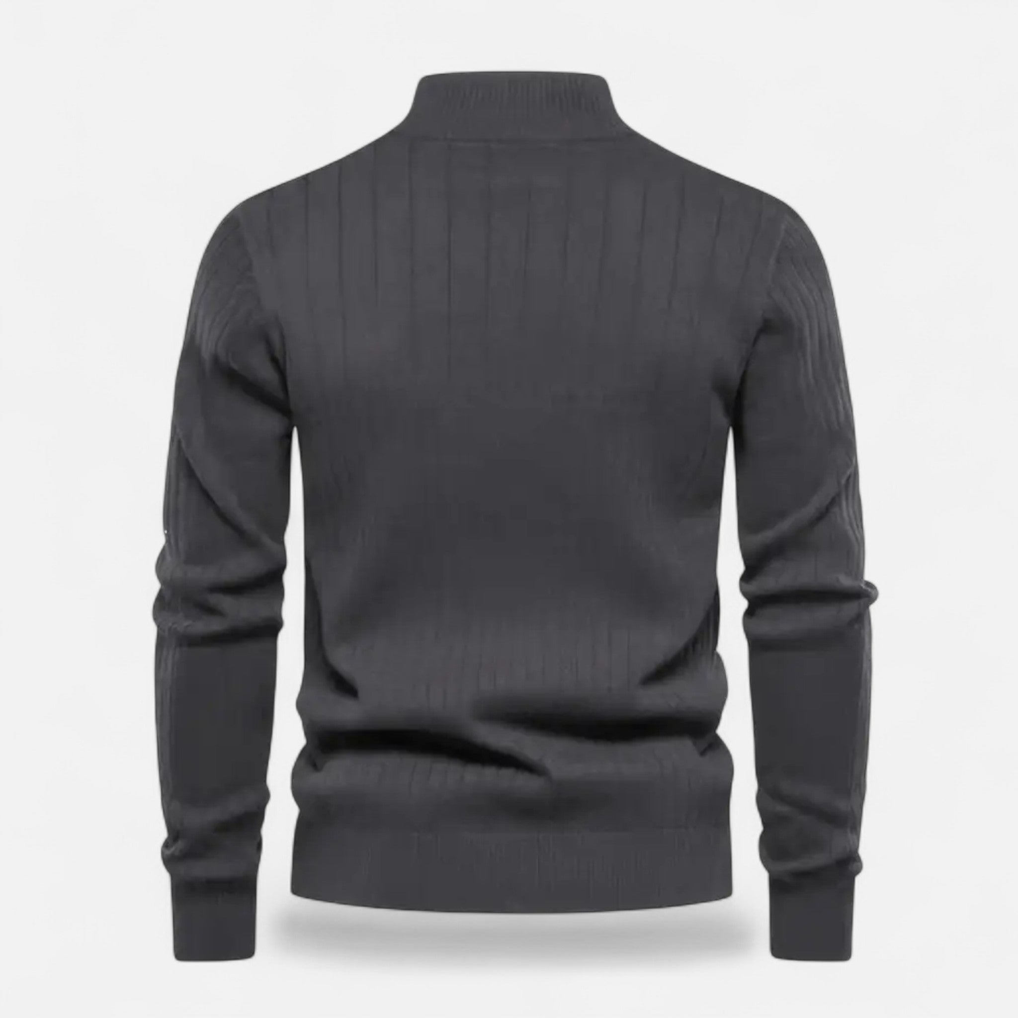 VELYXA | Men’s Half-Zip Wool-Blend Knit Sweater with Stand Collar