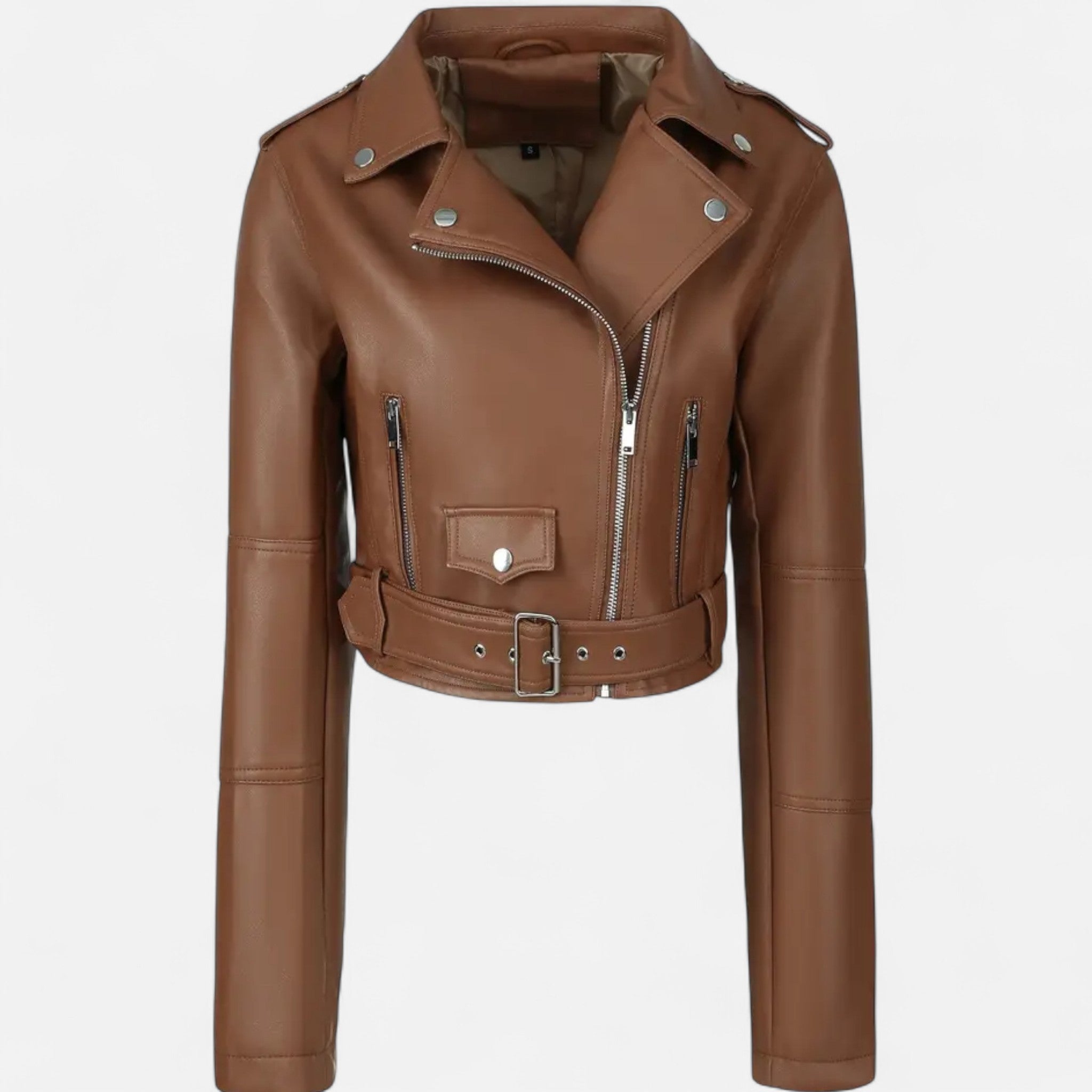 VELYXA | Women’s Lightweight Zip-Up Faux Leather Jacket