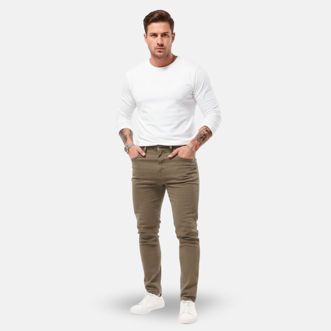 VELYXA | Men’s Straight-Leg Faux Denim Trousers