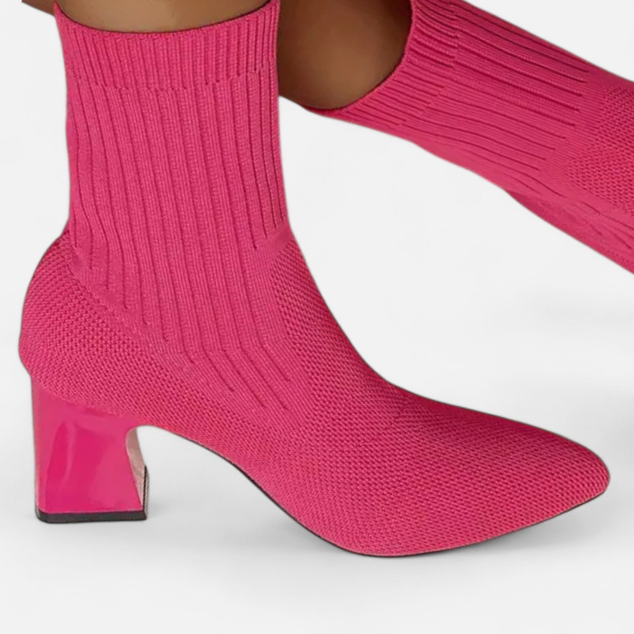 VELYXA | Women’s Slip-On Knitted Boots with Pointed Toe