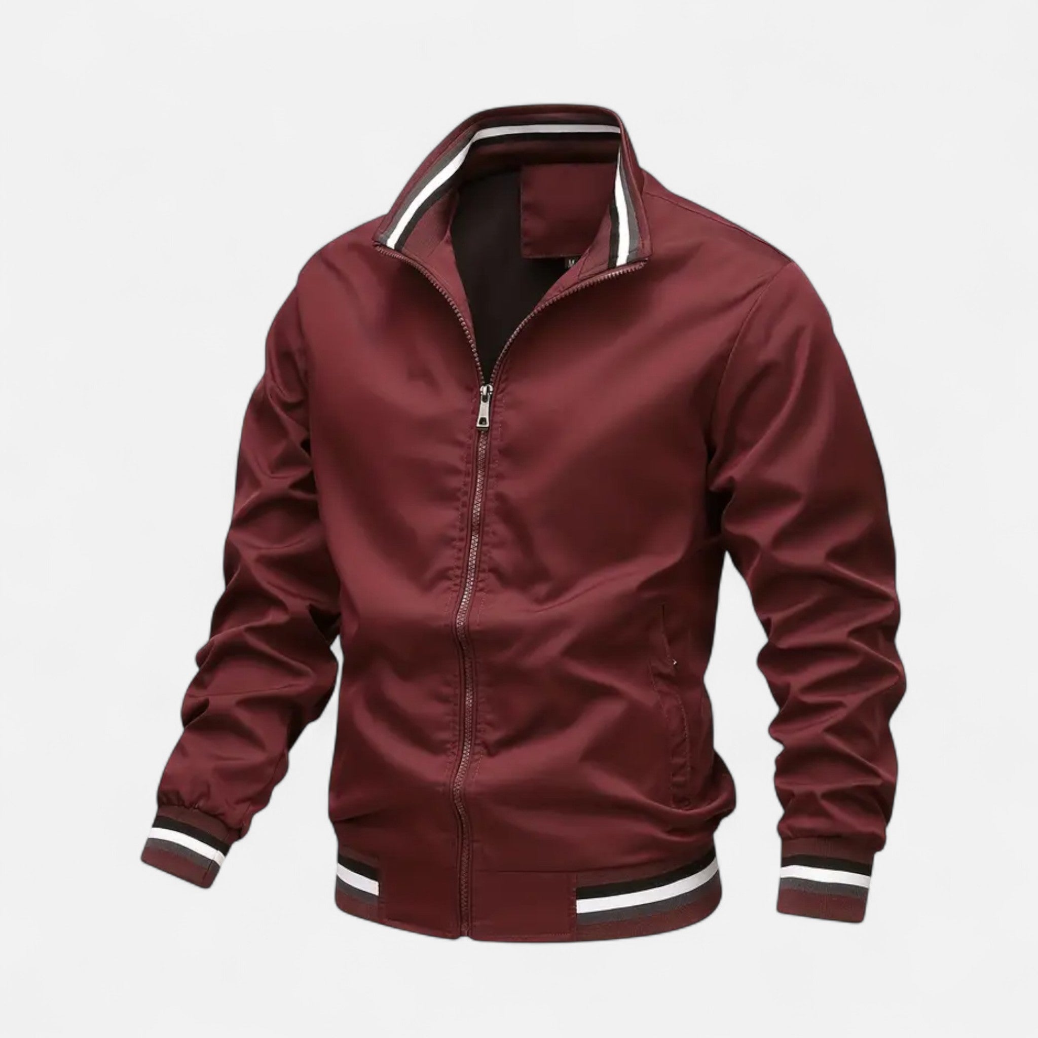 VELYXA | Men’s Zip-Up Bomber Jacket with Stand Collar