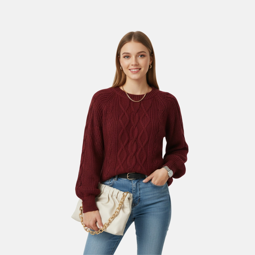 VELYXA | Women’s Pullover Sweater with Round Neck
