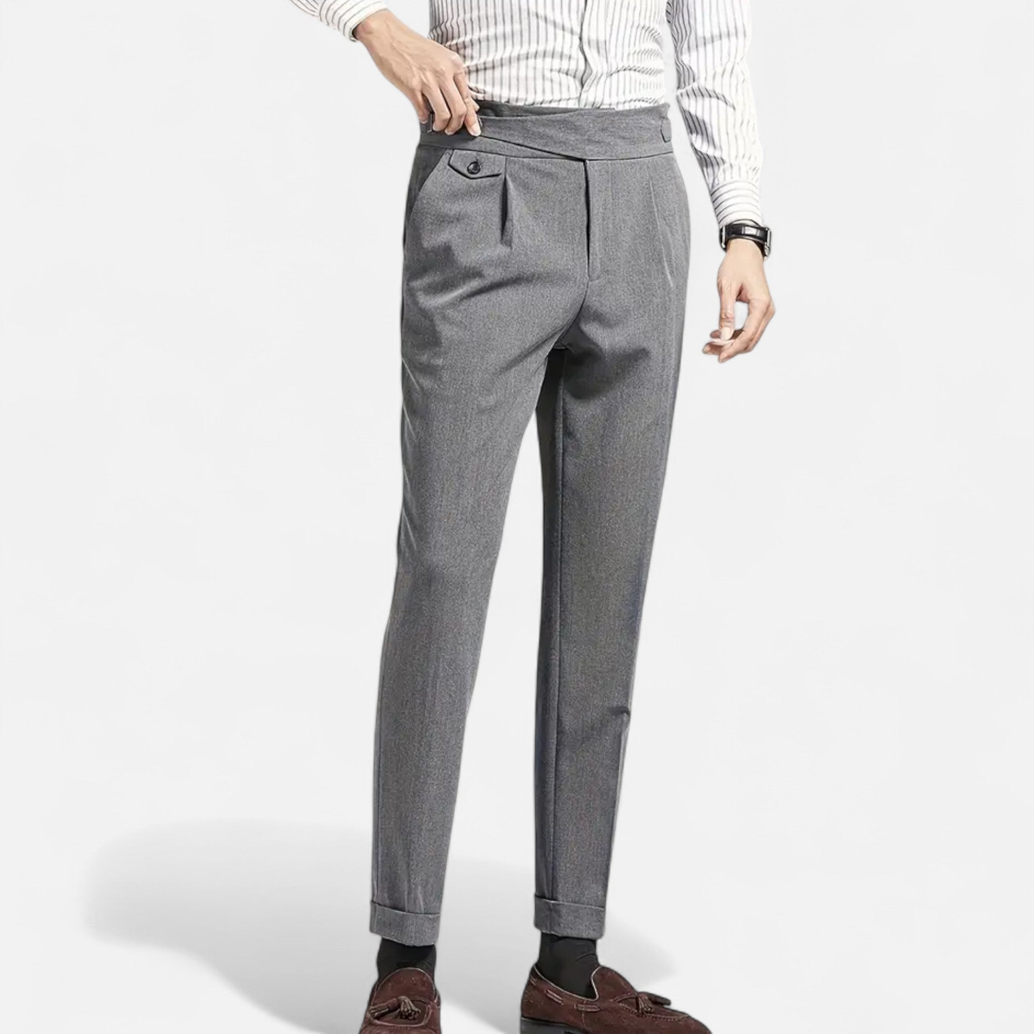 VELYXA | Men’s Pleated Front Business Casual Trousers