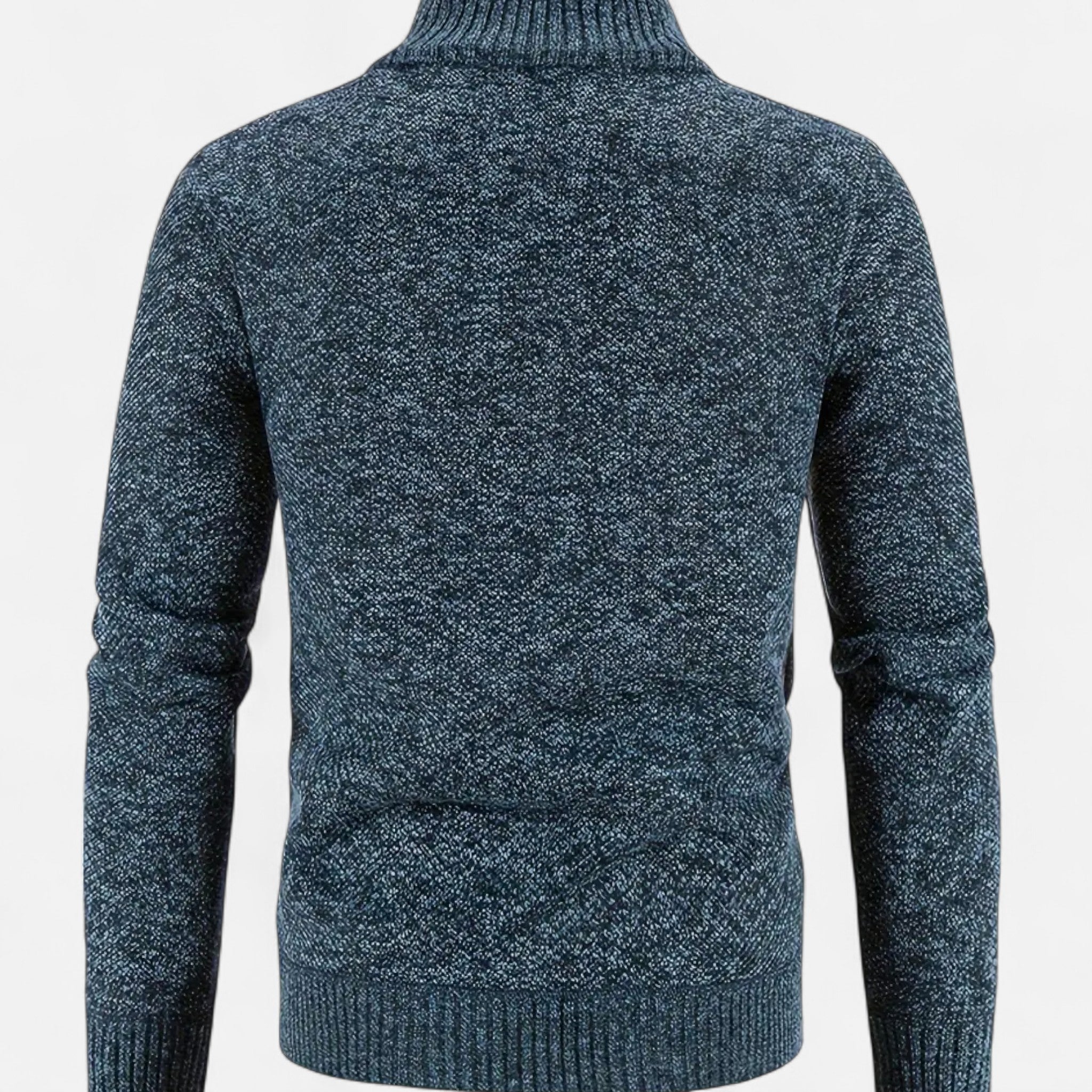VELYXA | Men’s Zip-Up Knit Sweater – Wool & Cotton Blend
