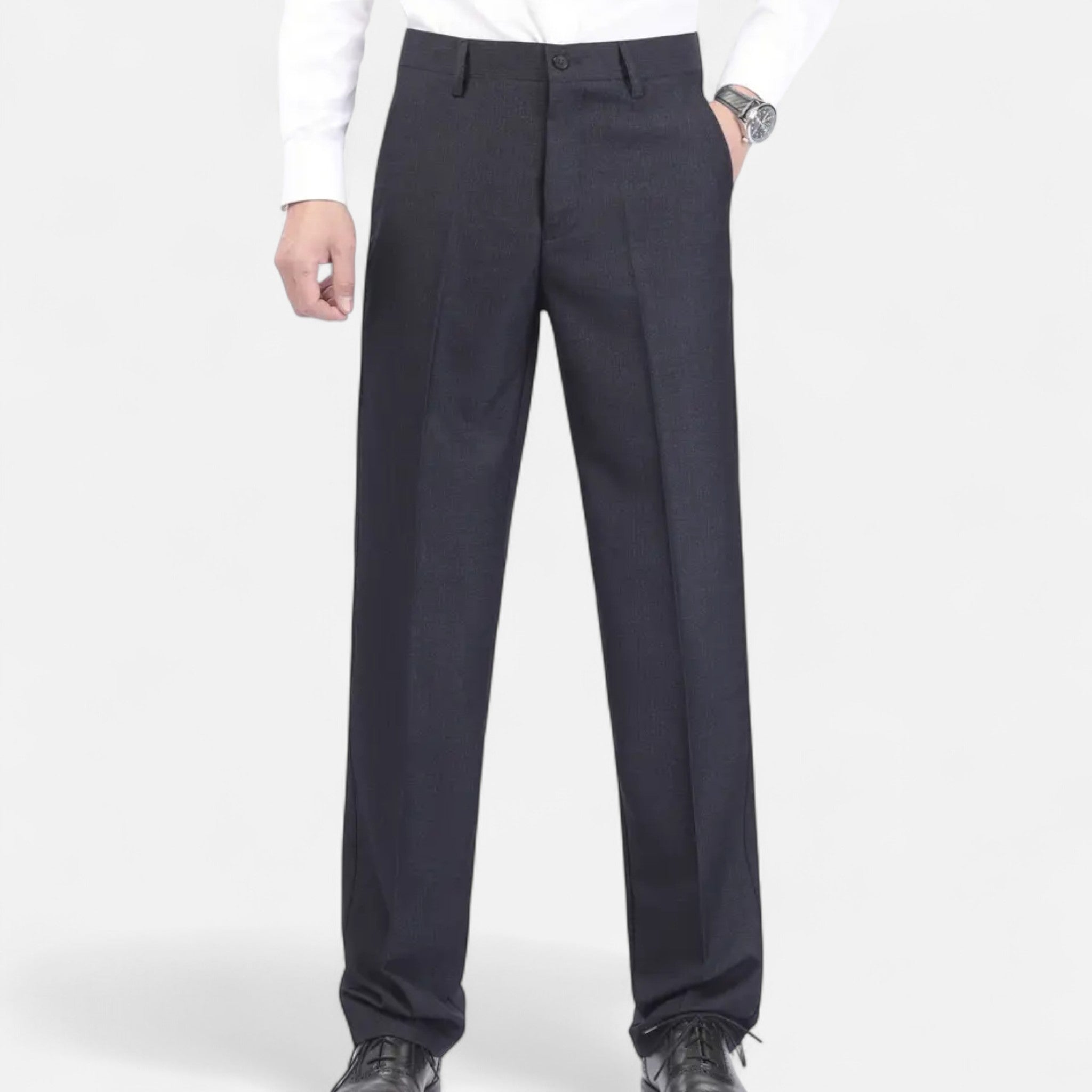 VELYXA | Men’s Classic Solid Dress Trousers