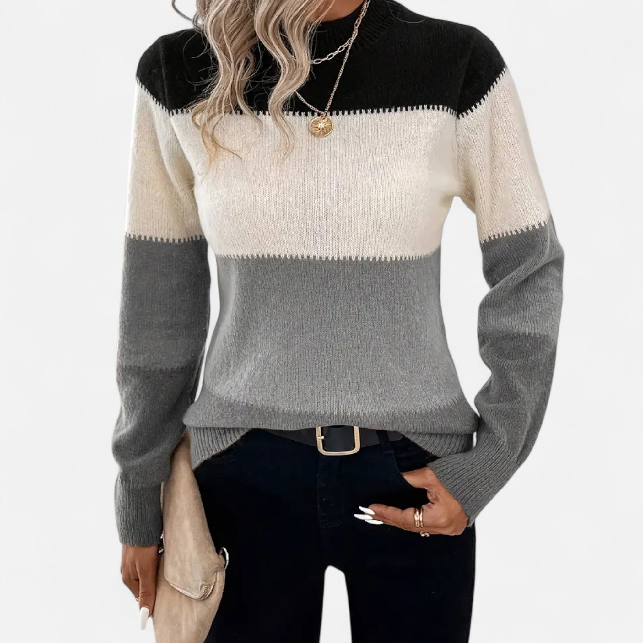 VELYXA | Women’s Pullover Sweater with Mock Neck