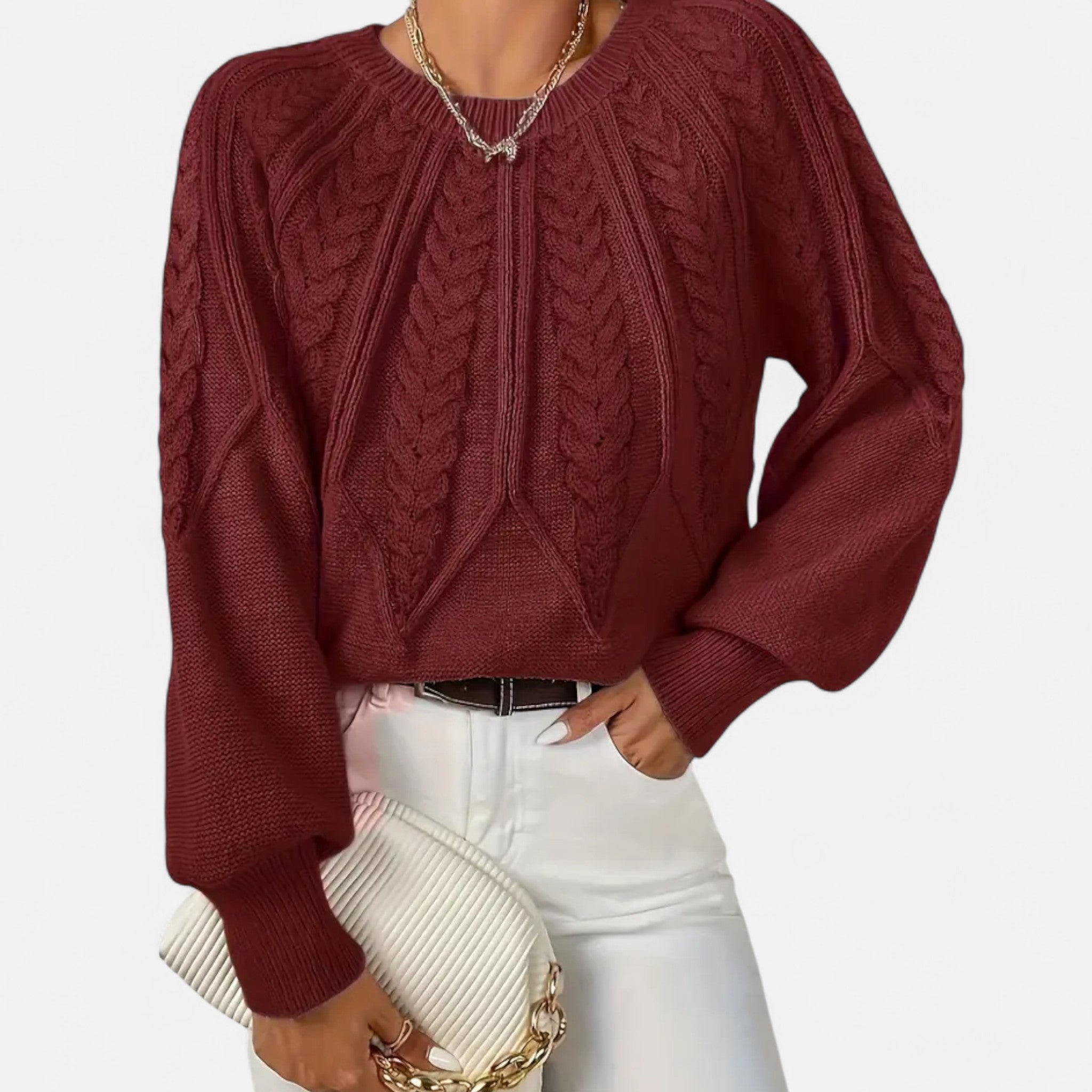 VELYXA | Women’s Pullover Sweater with Round Neck