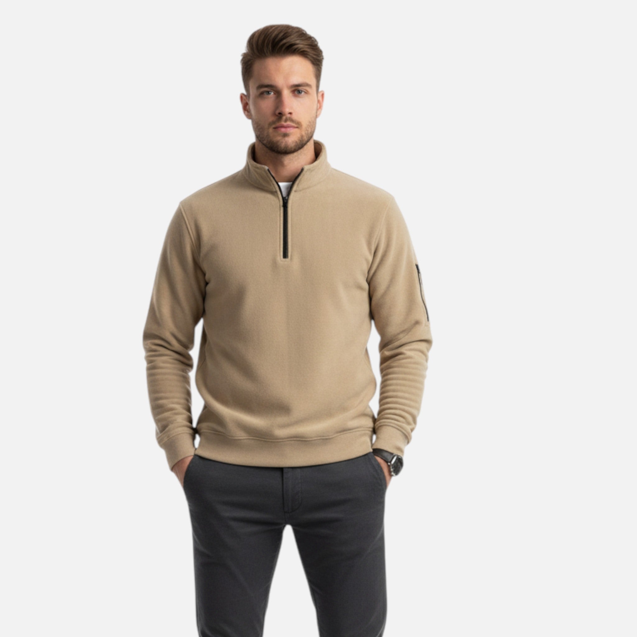 VELYXA | Men’s Collared Half-Zip Fleece Shirt