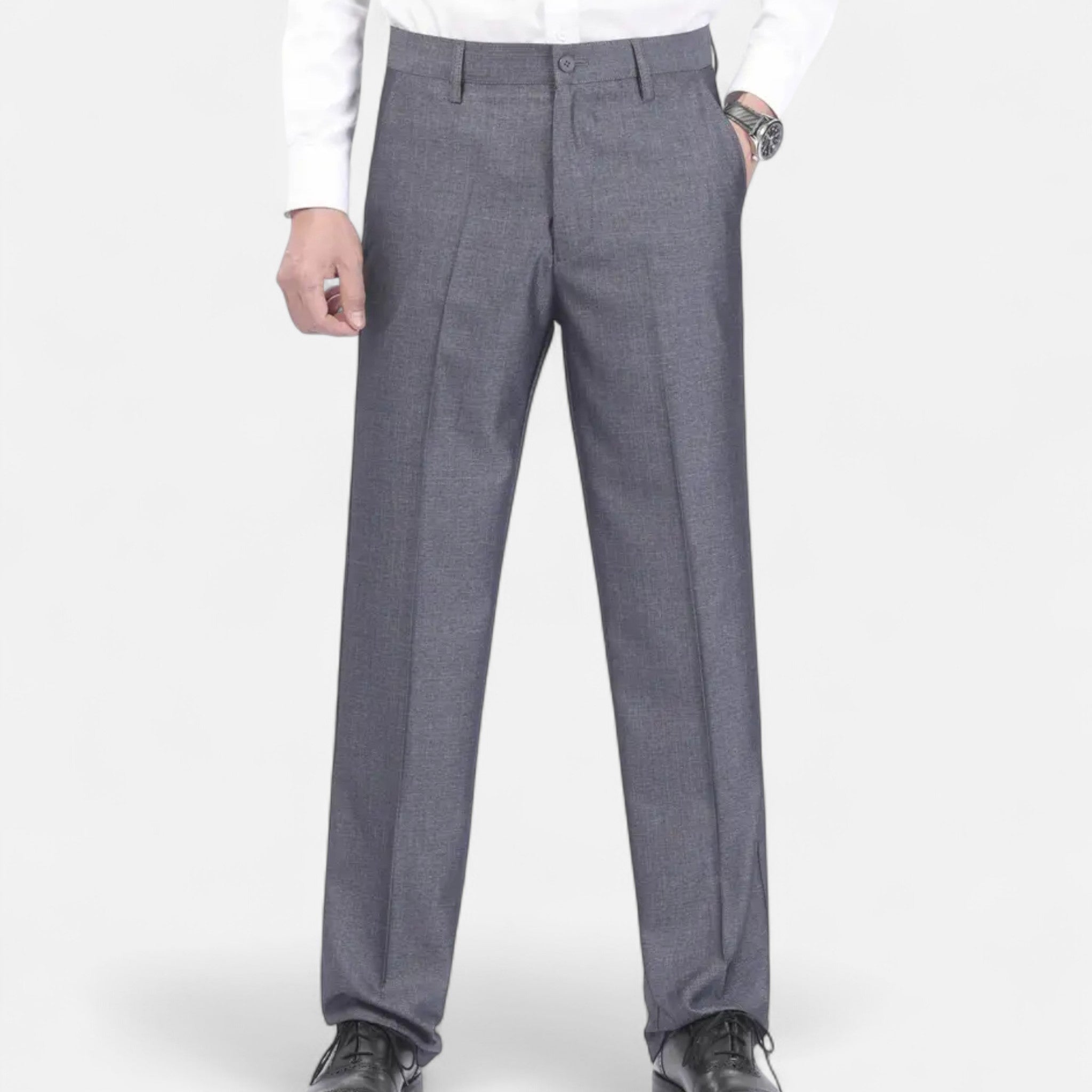 VELYXA | Men’s Classic Solid Dress Trousers