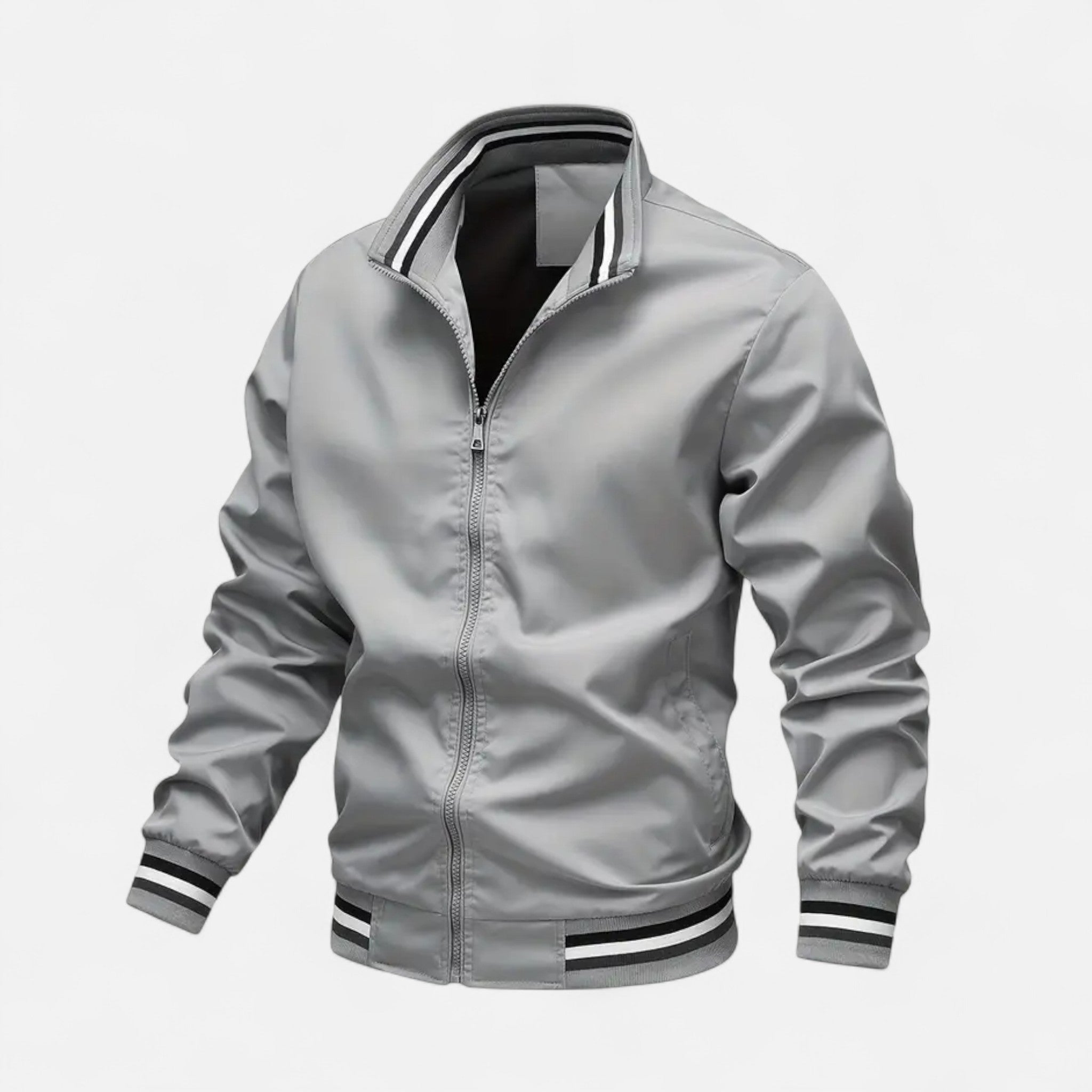 VELYXA | Men’s Zip-Up Bomber Jacket with Stand Collar