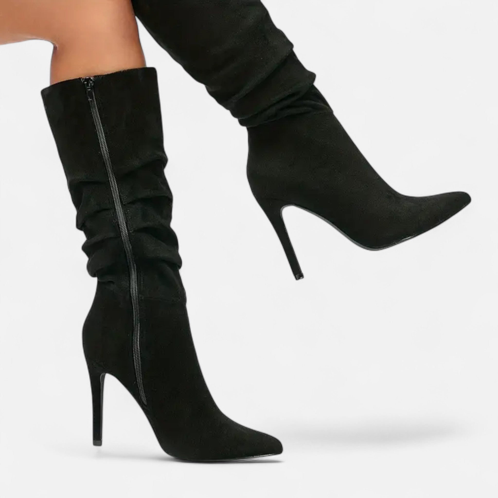 VELYXA | Women’s Stiletto Knee-High Boots with Side Zipper