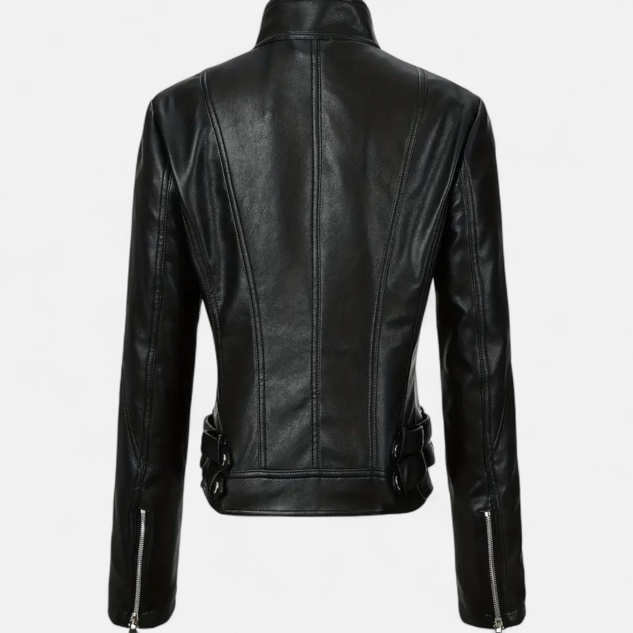 VELYXA | Women’s Zip-Up Motorcycle Jacket with Stand Collar