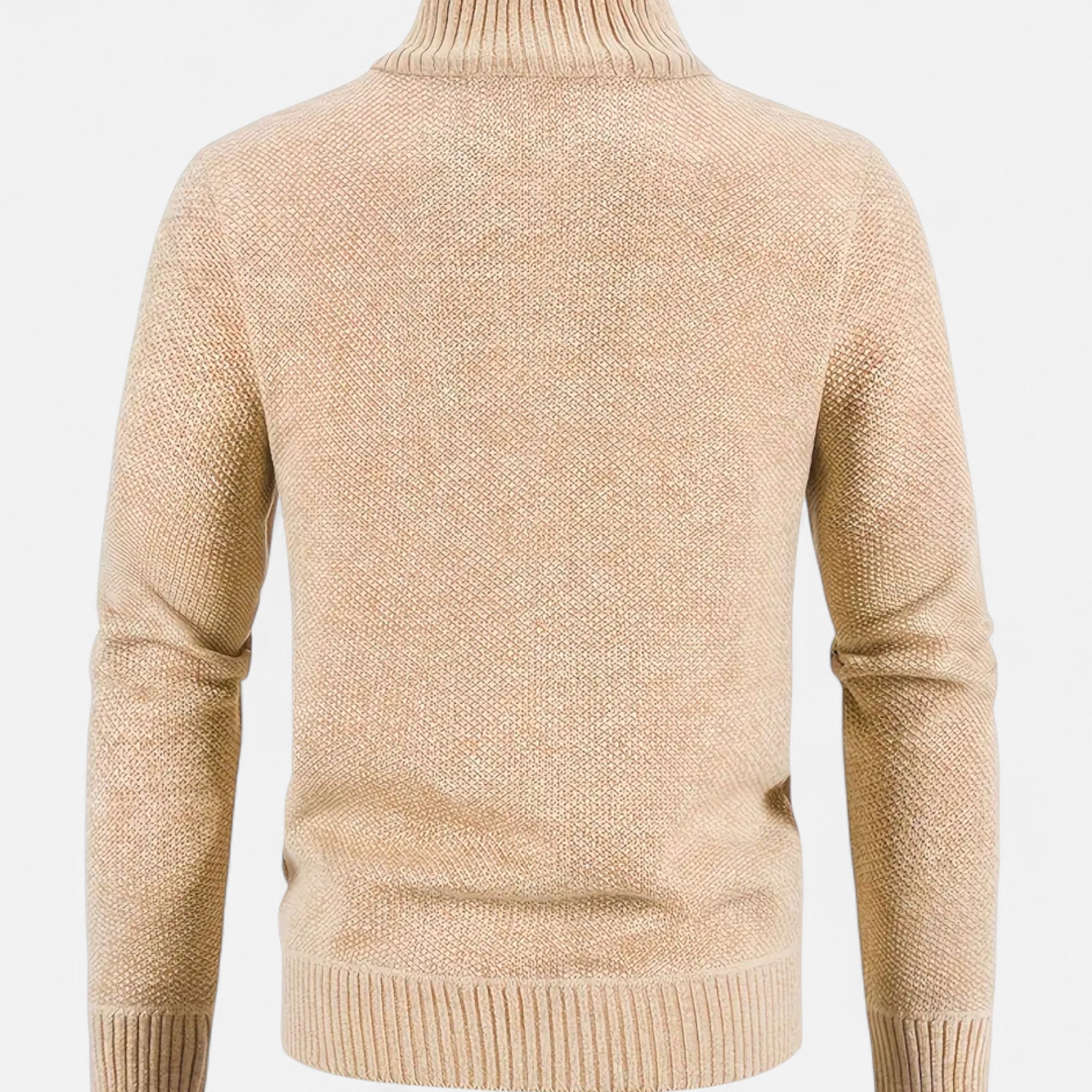 VELYXA | Men’s Zip-Up Knit Sweater – Wool & Cotton Blend