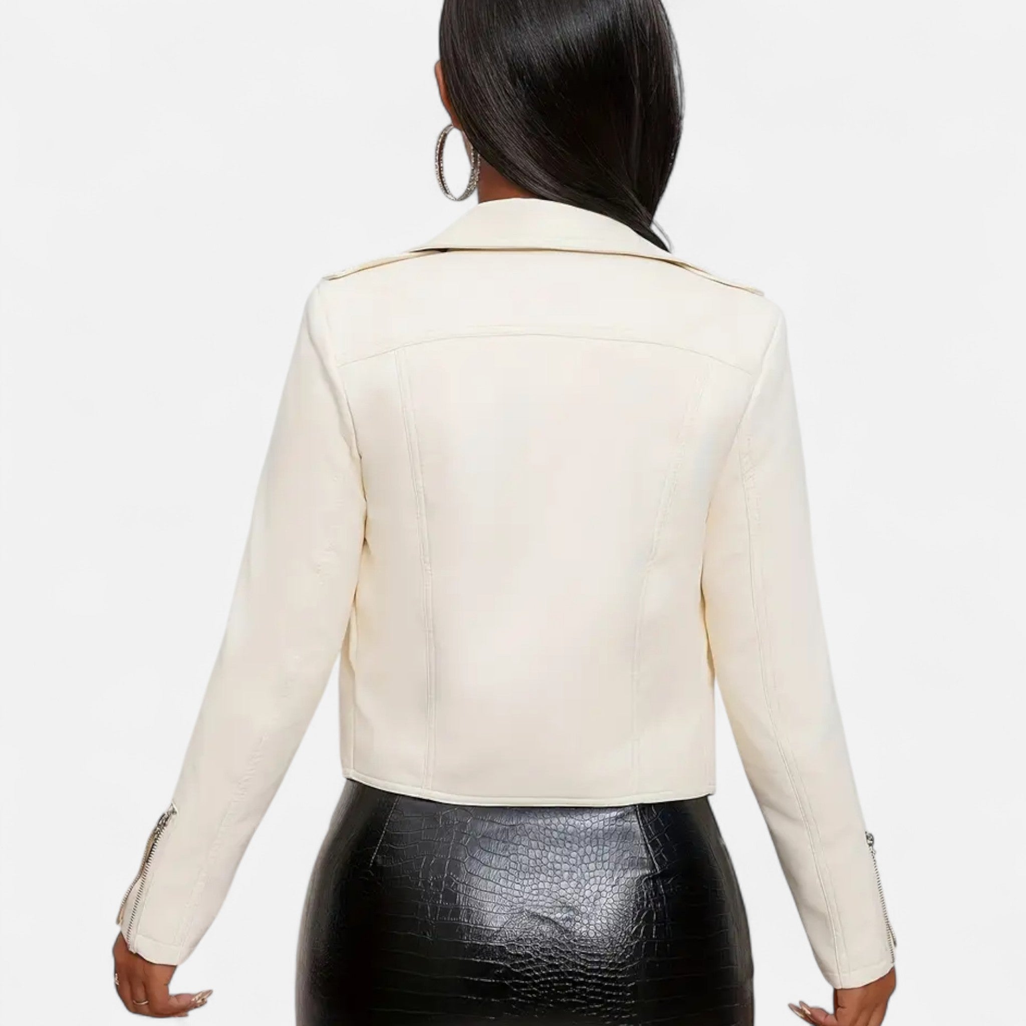 VELYXA | Women’s Zip-Up Faux Leather Jacket