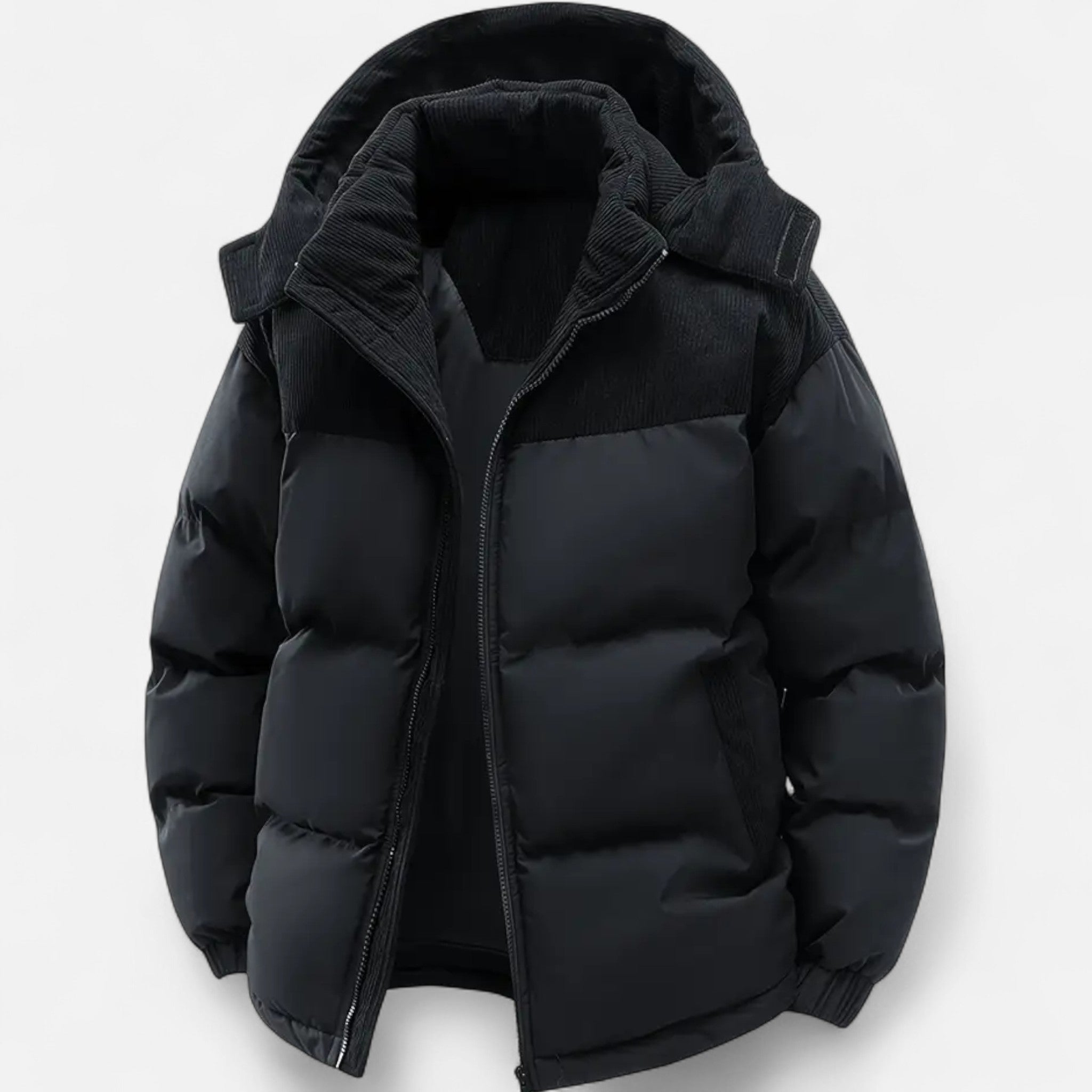 VELYXA | Men’s Hooded Cotton Zip-Up Jacket