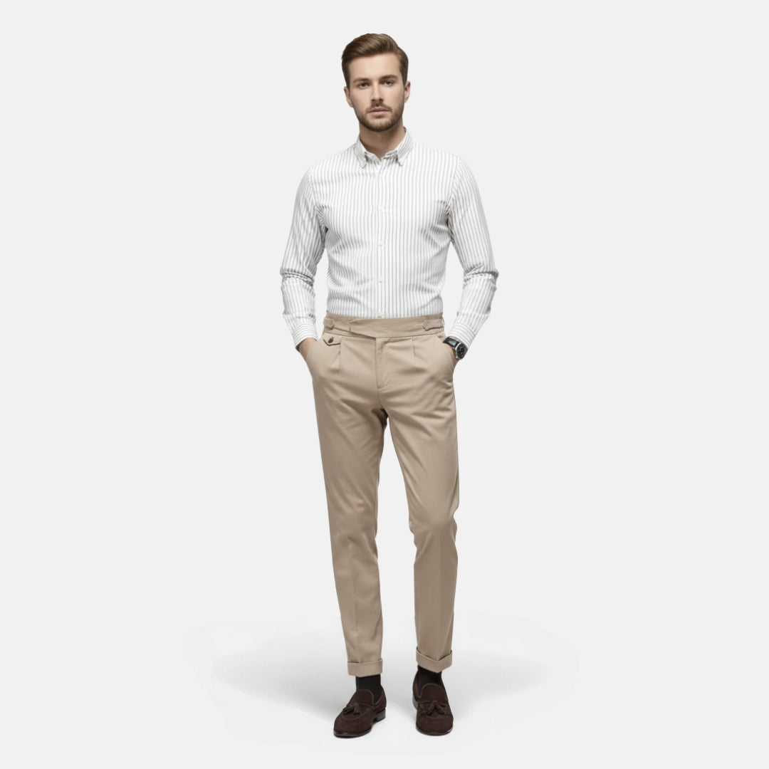 VELYXA | Men’s Pleated Front Business Casual Trousers