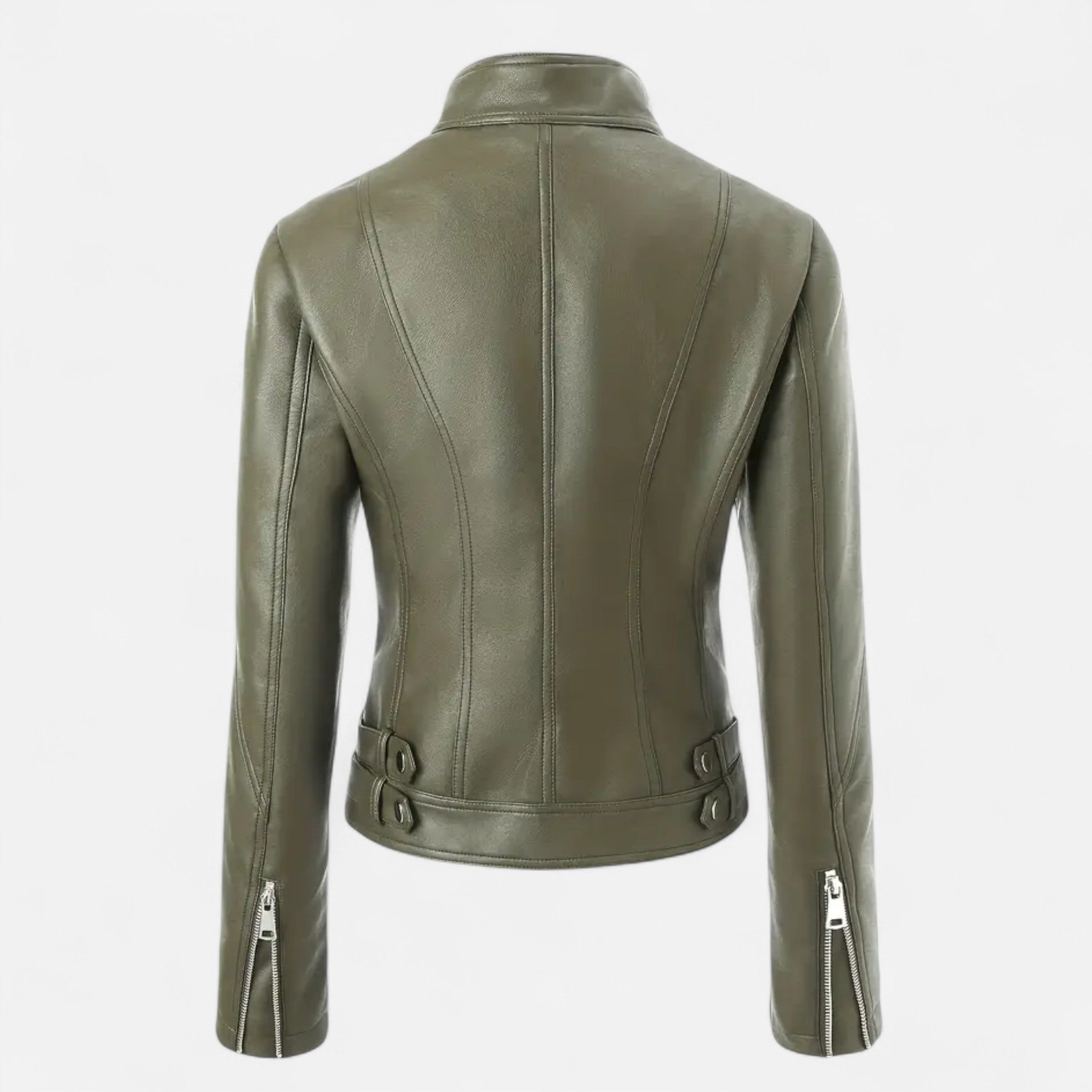 VELYXA | Women’s Zip-Up Motorcycle Jacket with Stand Collar