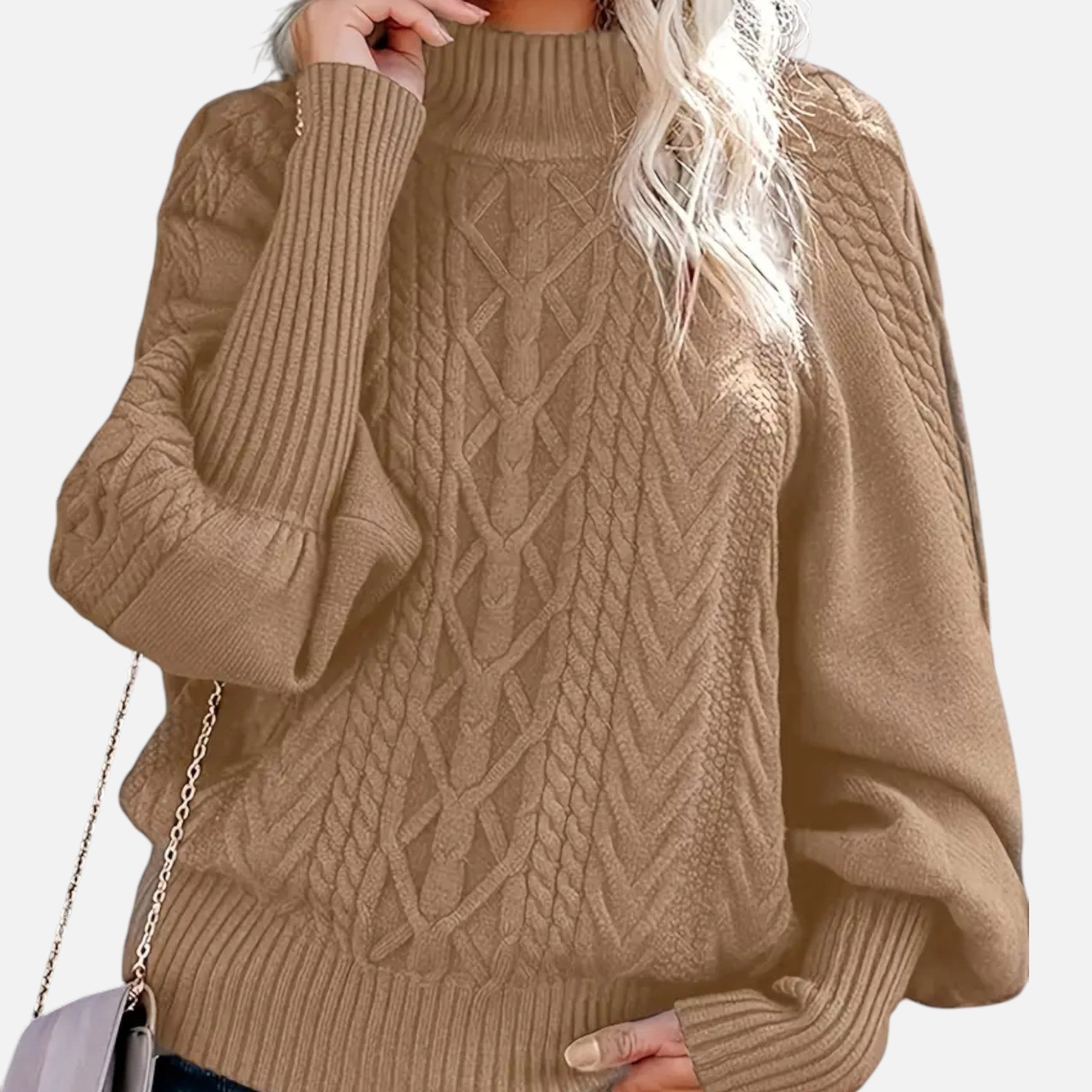 VELYXA | Women’s Knit Pullover Sweater with Half-High Collar