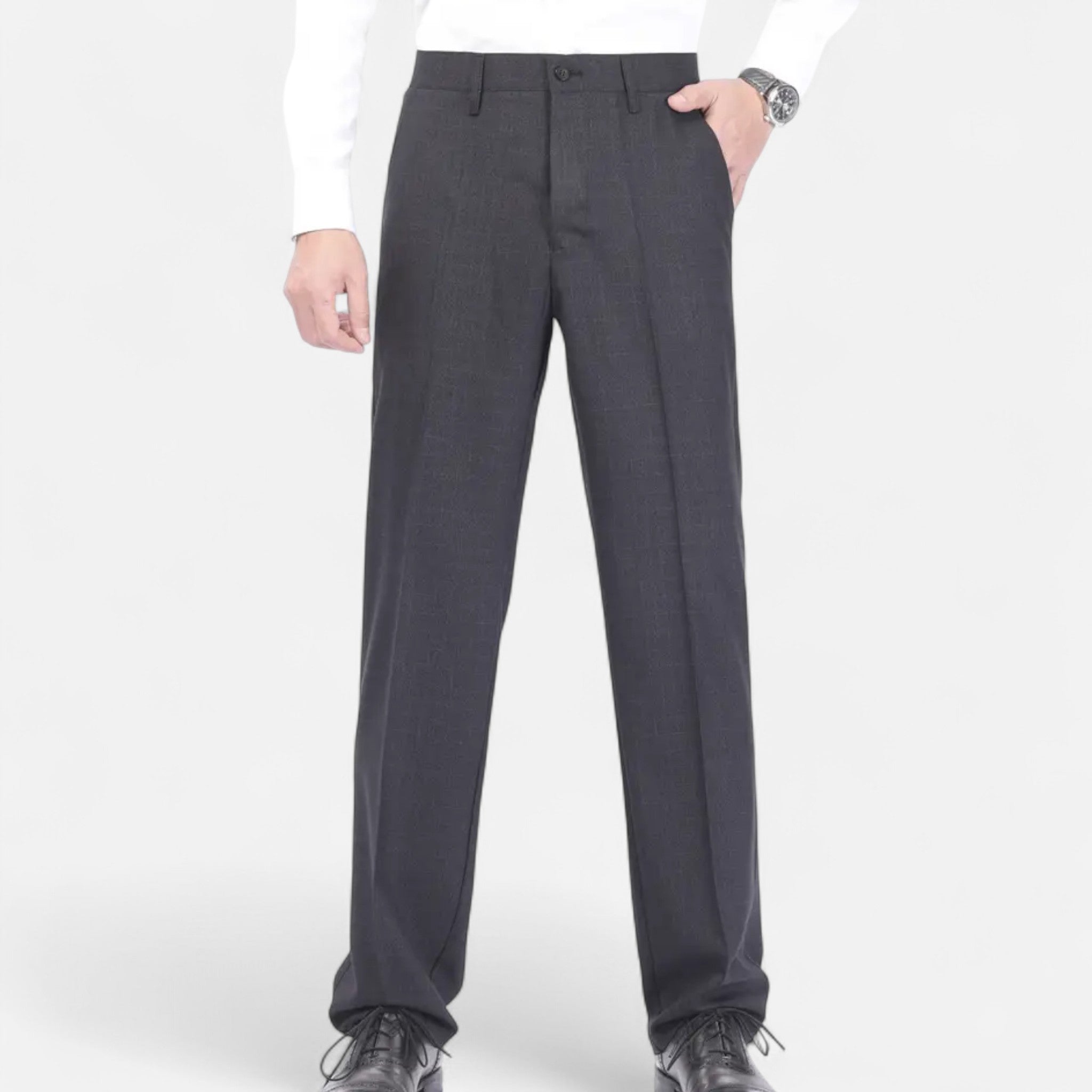 VELYXA | Men’s Classic Solid Dress Trousers