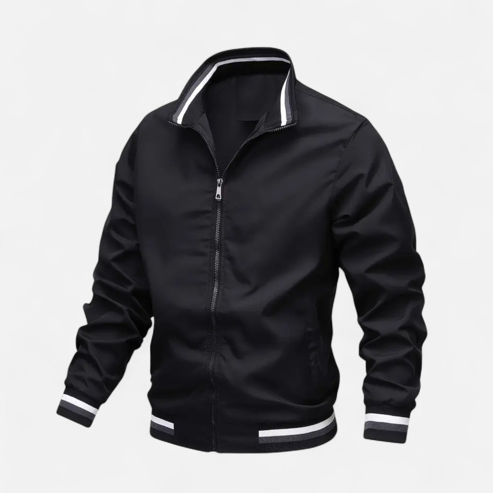 VELYXA | Men’s Zip-Up Bomber Jacket with Stand Collar