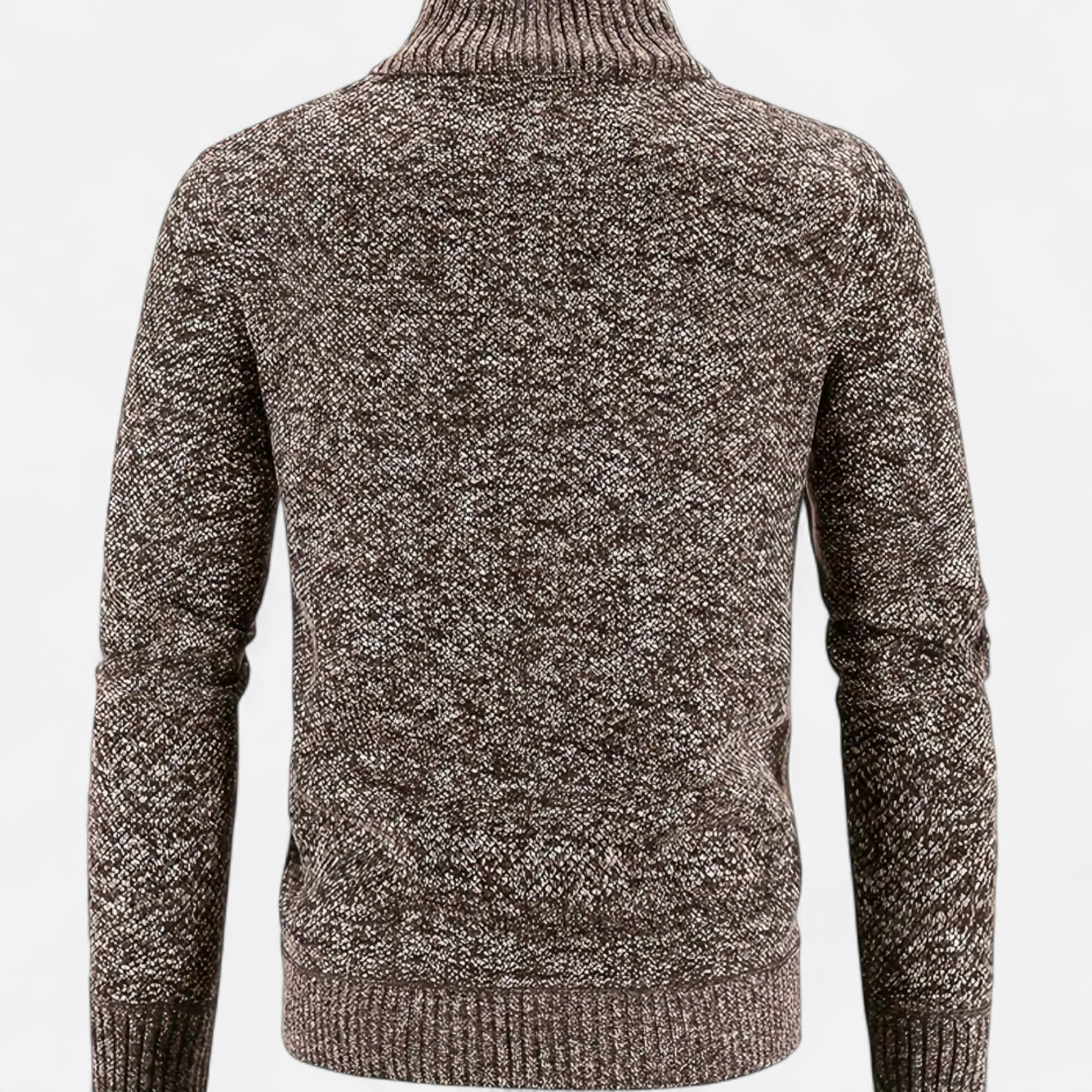 VELYXA | Men’s Zip-Up Knit Sweater – Wool & Cotton Blend