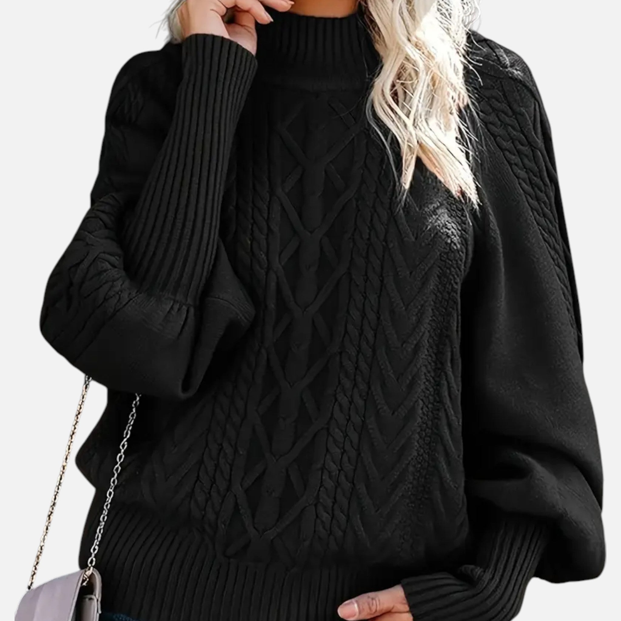 VELYXA | Women’s Knit Pullover Sweater with Half-High Collar