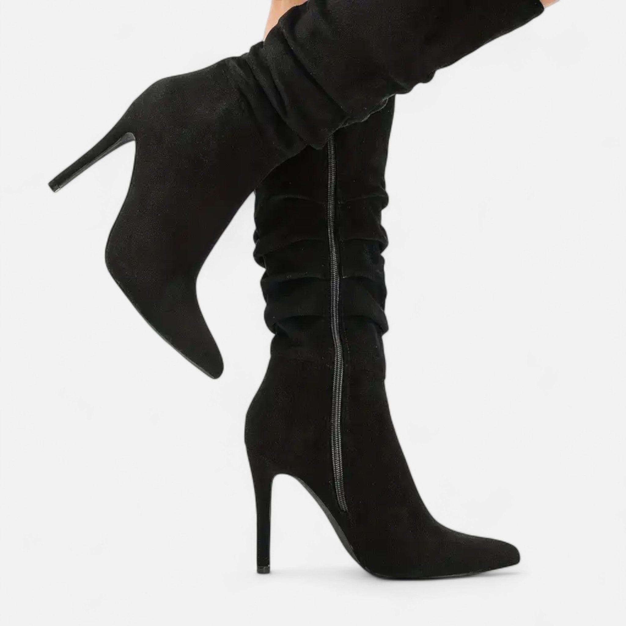 VELYXA | Women’s Stiletto Knee-High Boots with Side Zipper