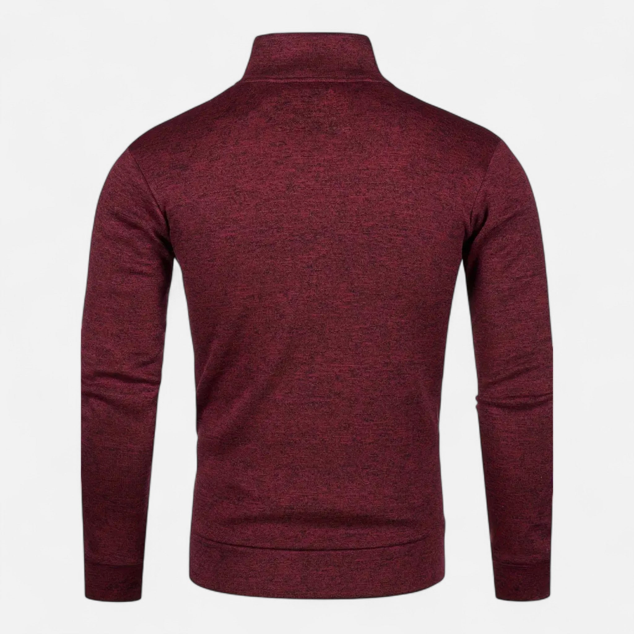 VELYXA | Men’s Knit Cardigan with Stand Collar – Wool-Cotton Blend