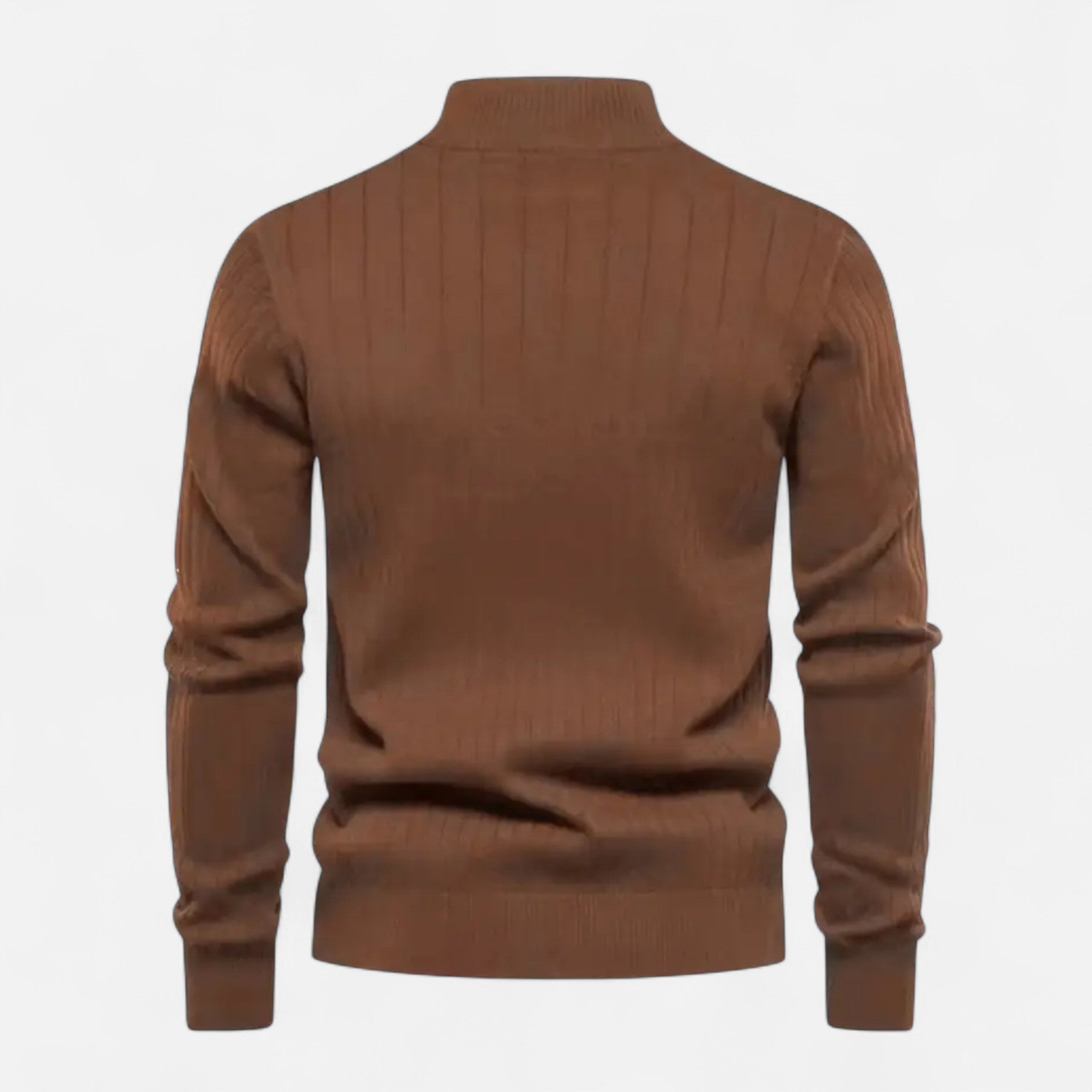 VELYXA | Men’s Half-Zip Wool-Blend Knit Sweater with Stand Collar