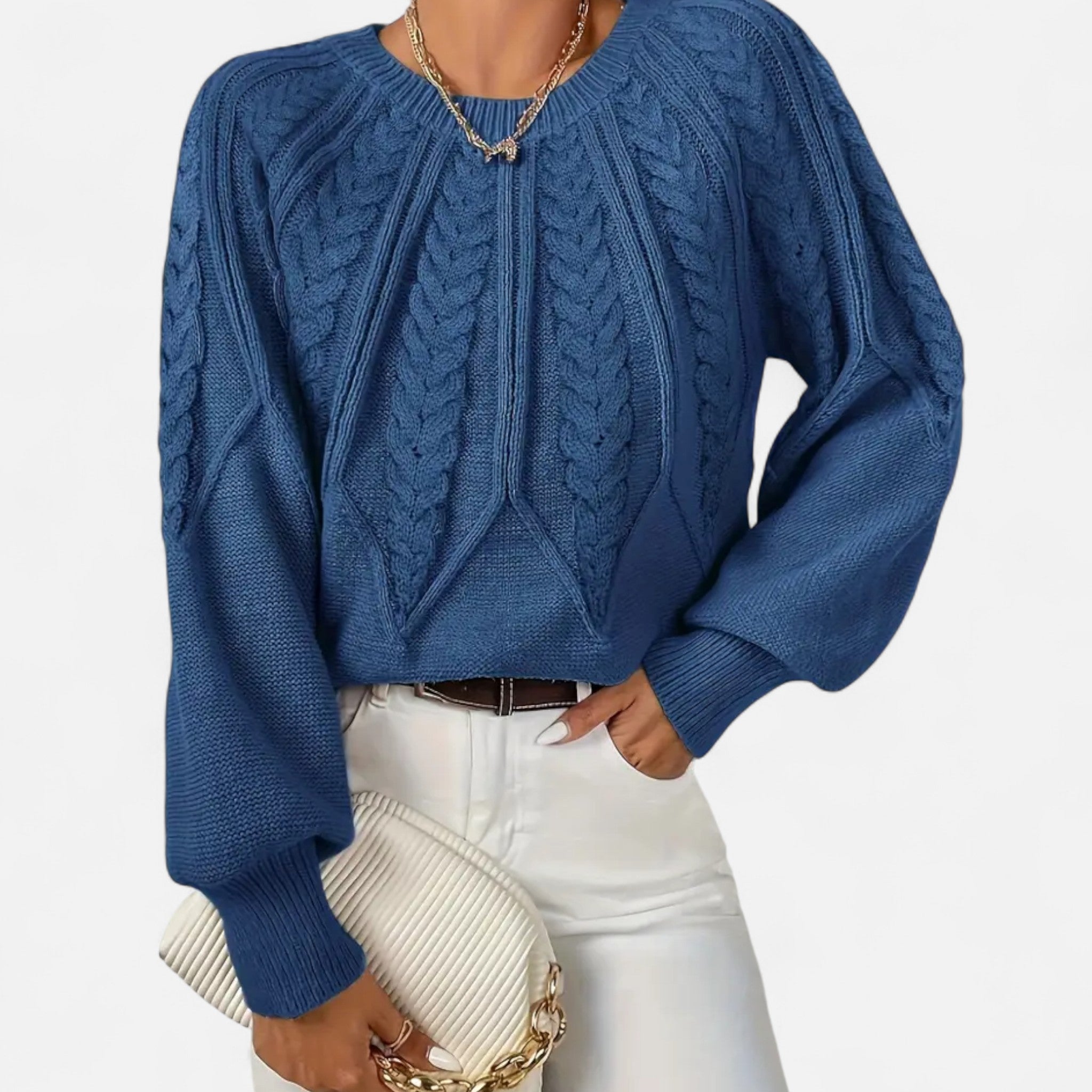 VELYXA | Women’s Pullover Sweater with Round Neck