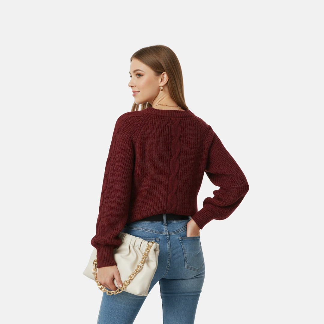 VELYXA | Women’s Pullover Sweater with Round Neck