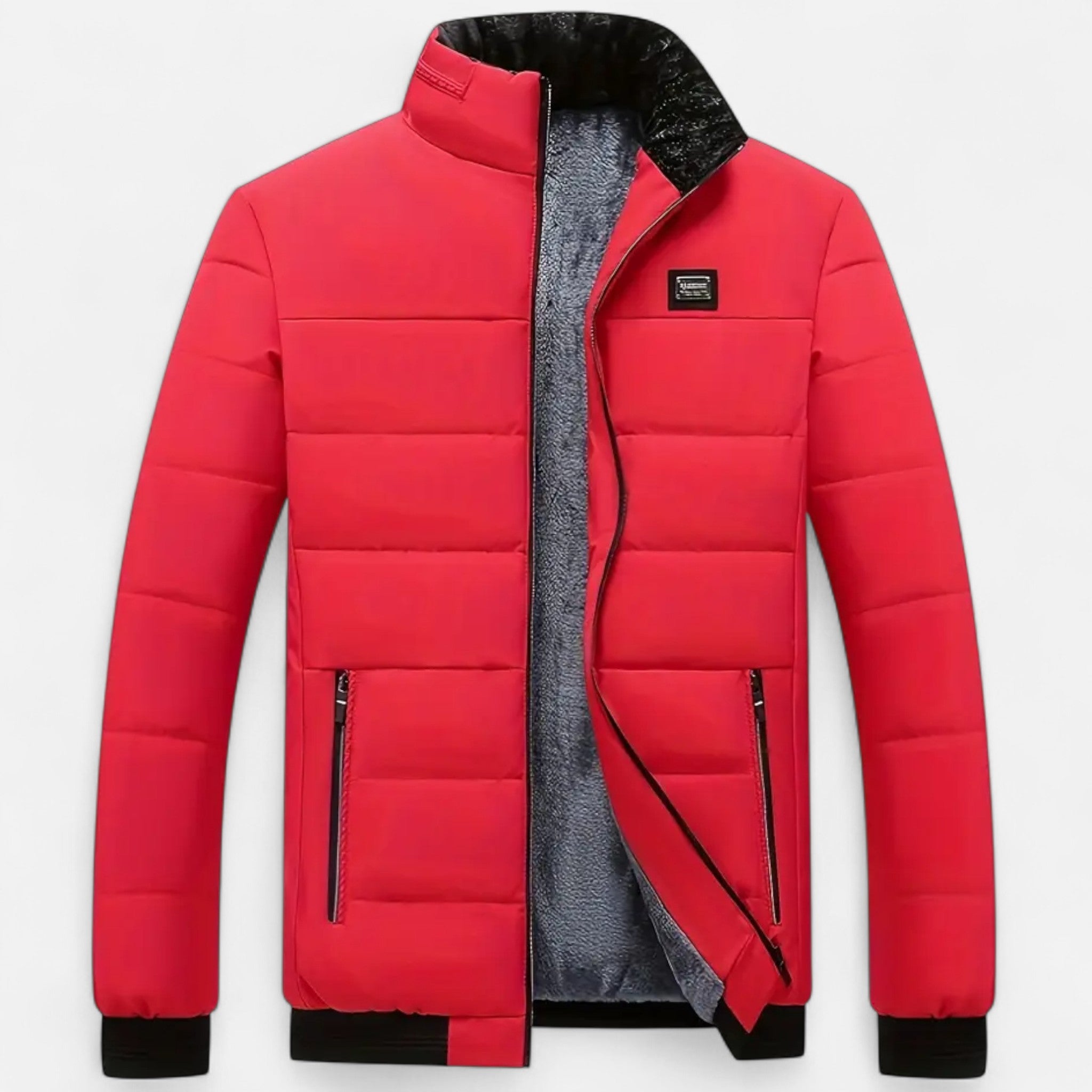 VELYXA | Men’s Zip-Up Polyester Jacket with Stand Collar