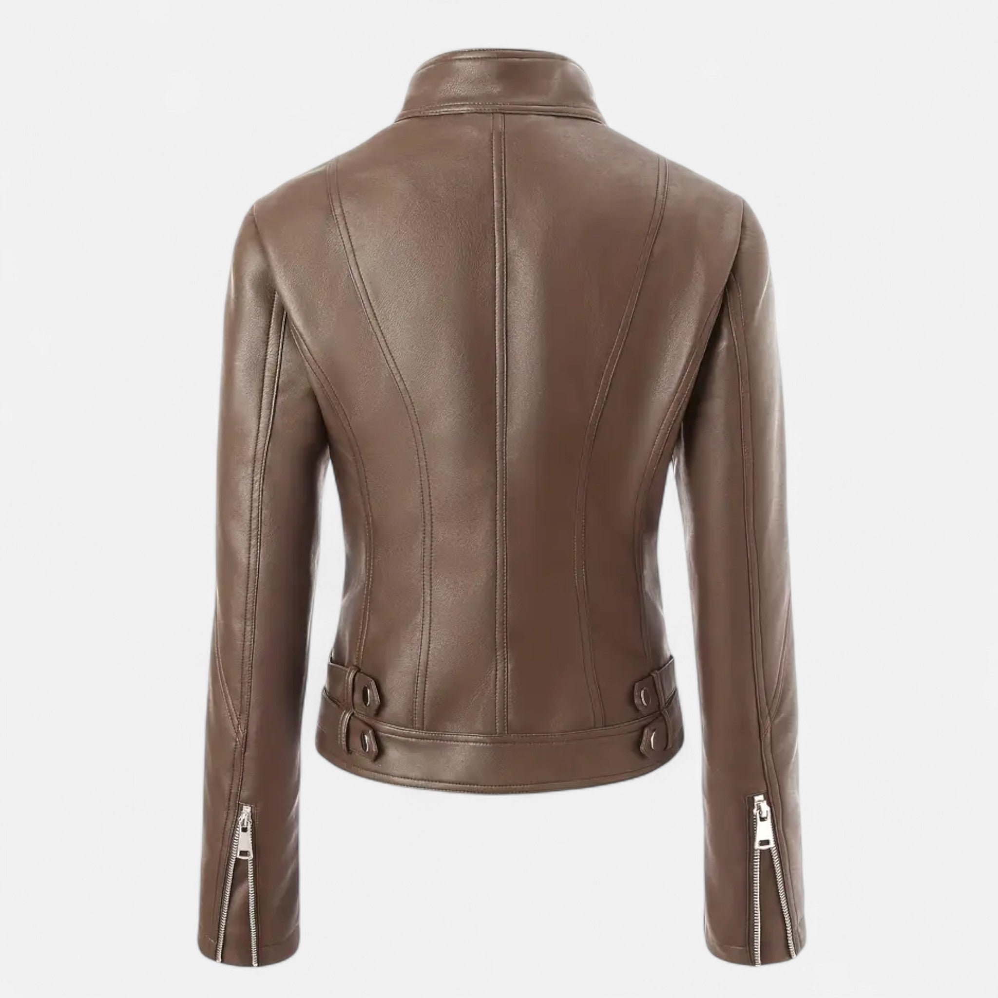 VELYXA | Women’s Zip-Up Motorcycle Jacket with Stand Collar