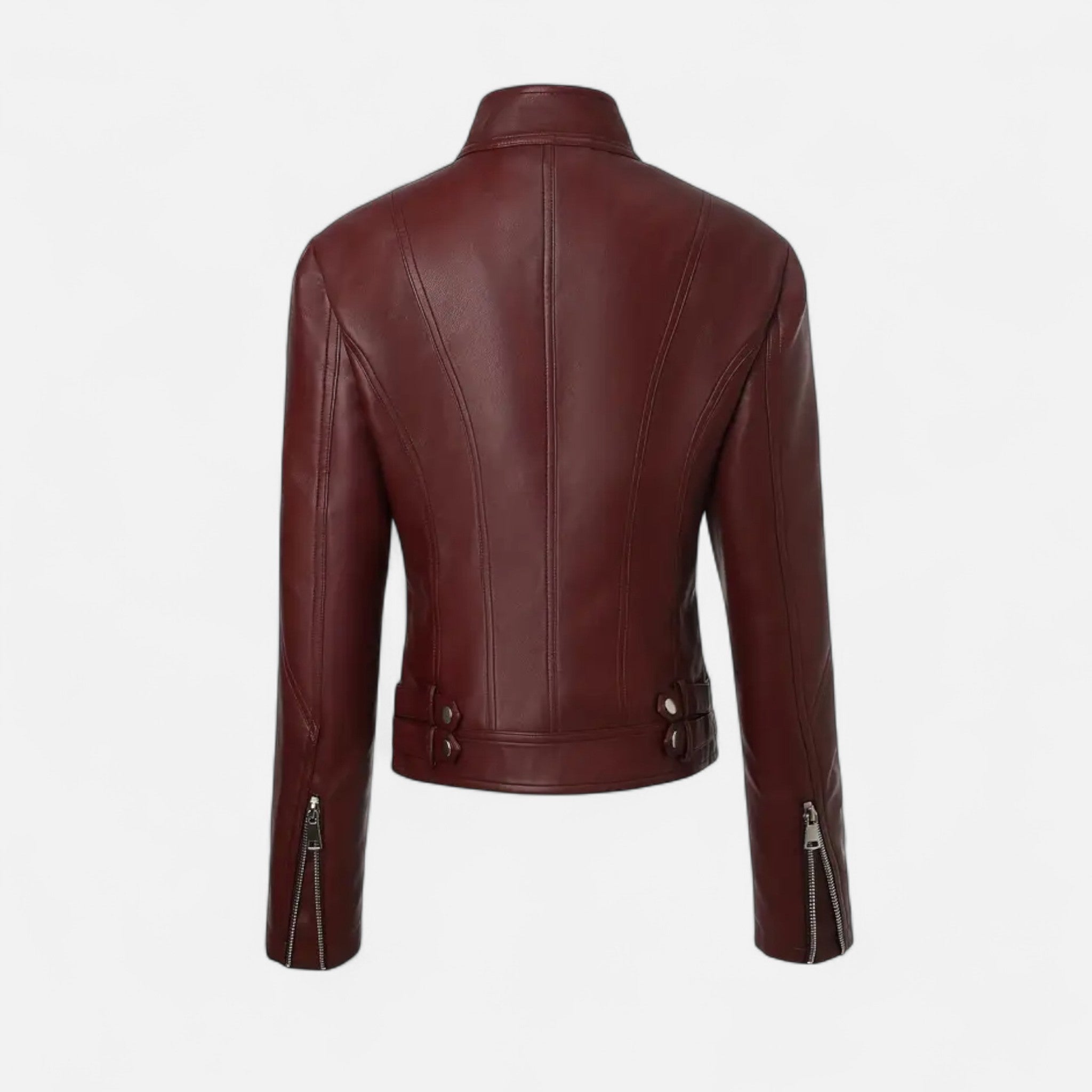 VELYXA | Women’s Zip-Up Motorcycle Jacket with Stand Collar