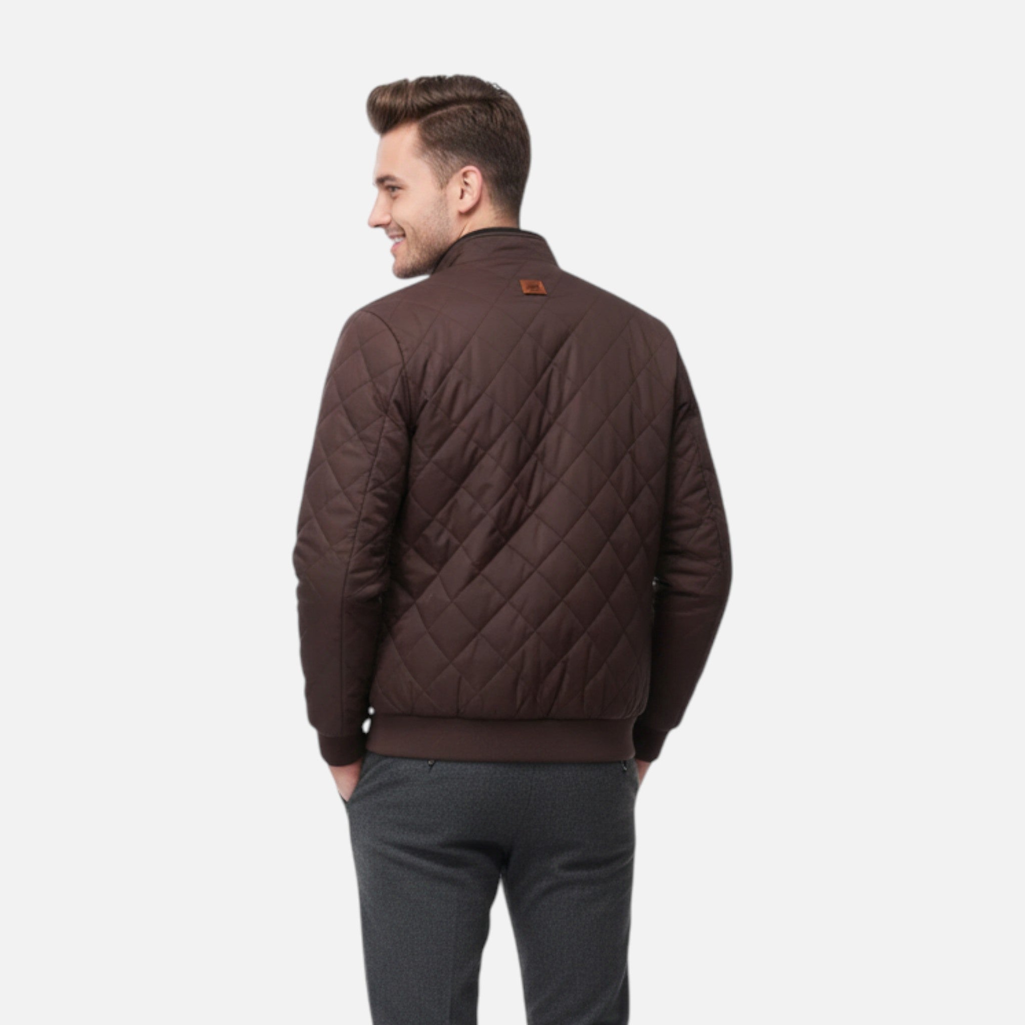 VELYXA | Men’s Quilted Fleece-Lined Jacket – Zip-Up