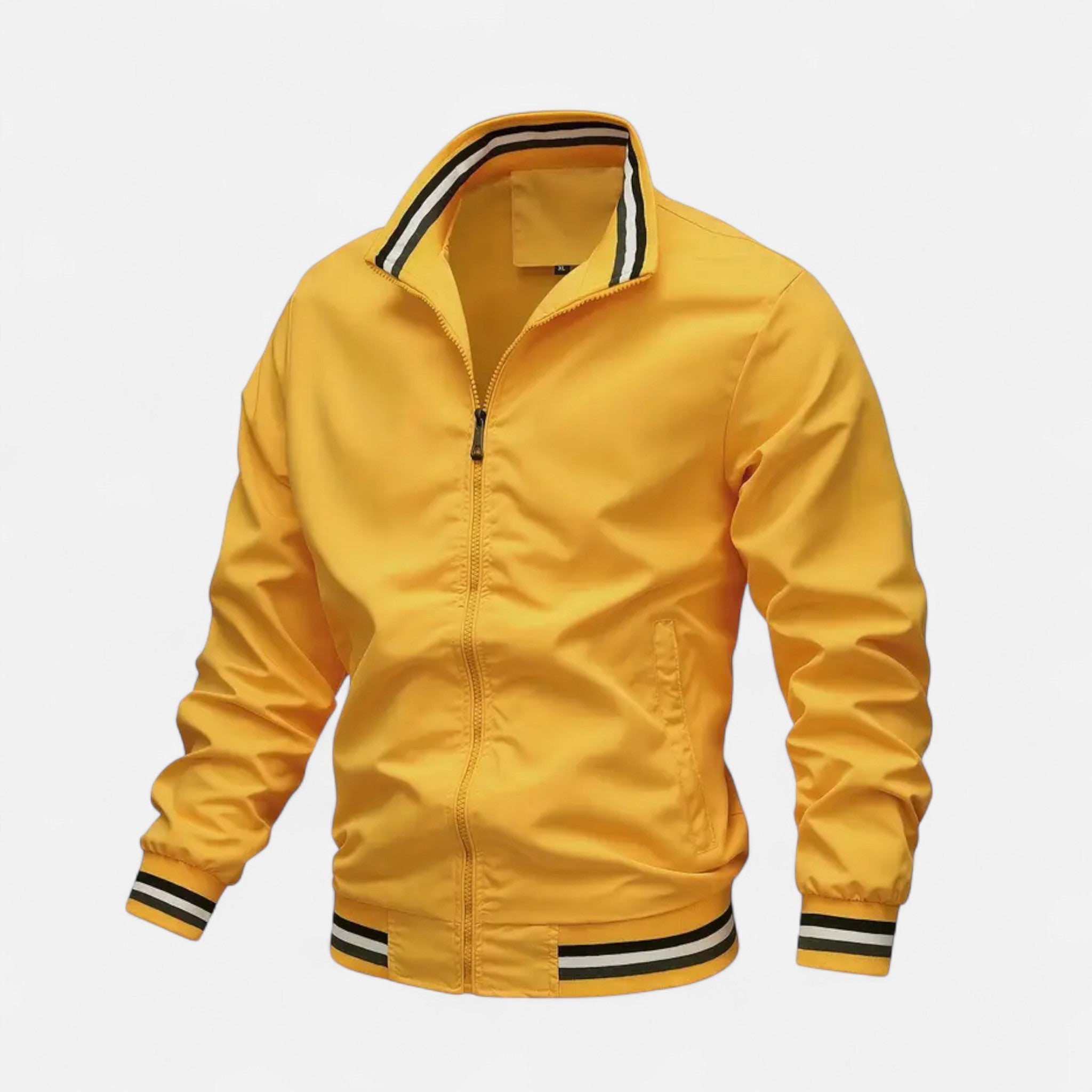 VELYXA | Men’s Zip-Up Bomber Jacket with Stand Collar