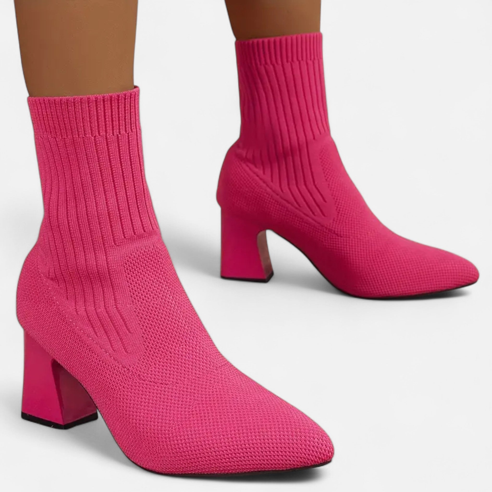 VELYXA | Women’s Slip-On Knitted Boots with Pointed Toe