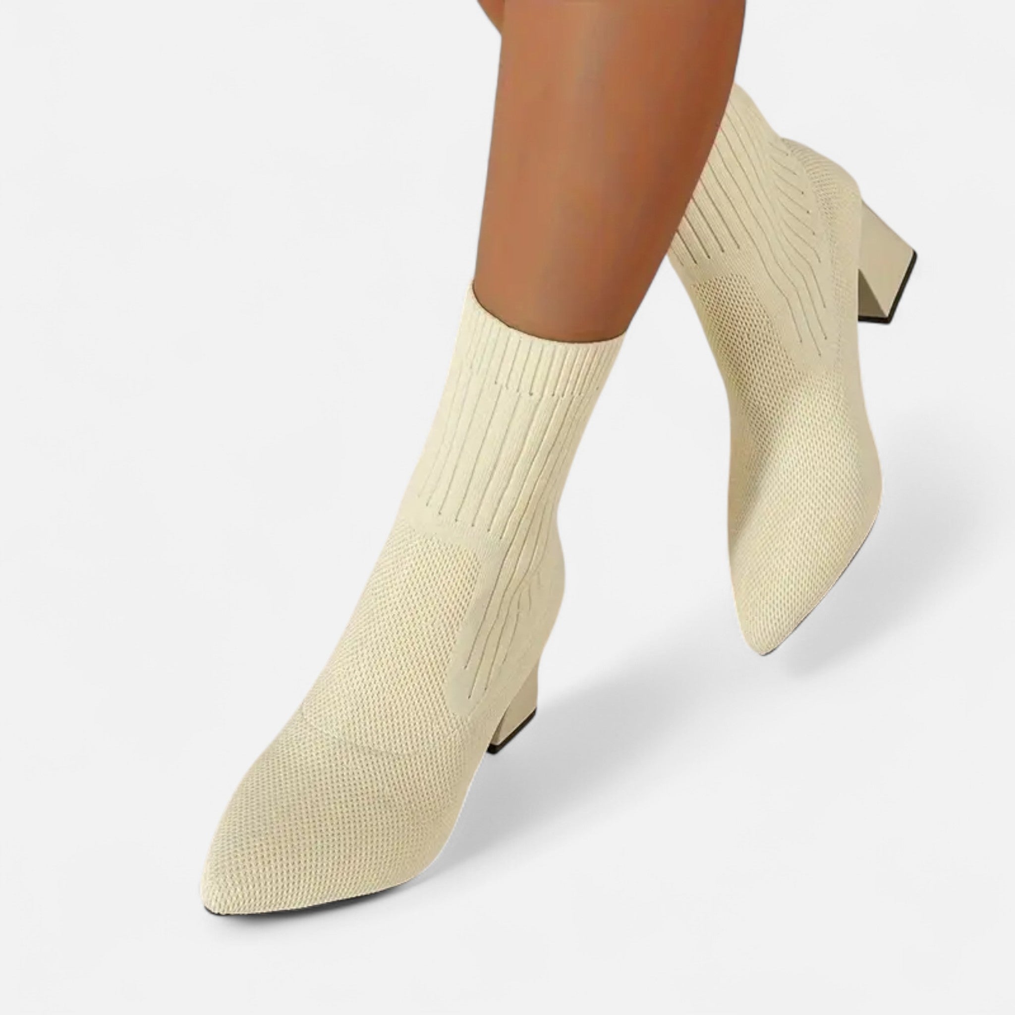 VELYXA | Women’s Slip-On Knitted Boots with Pointed Toe