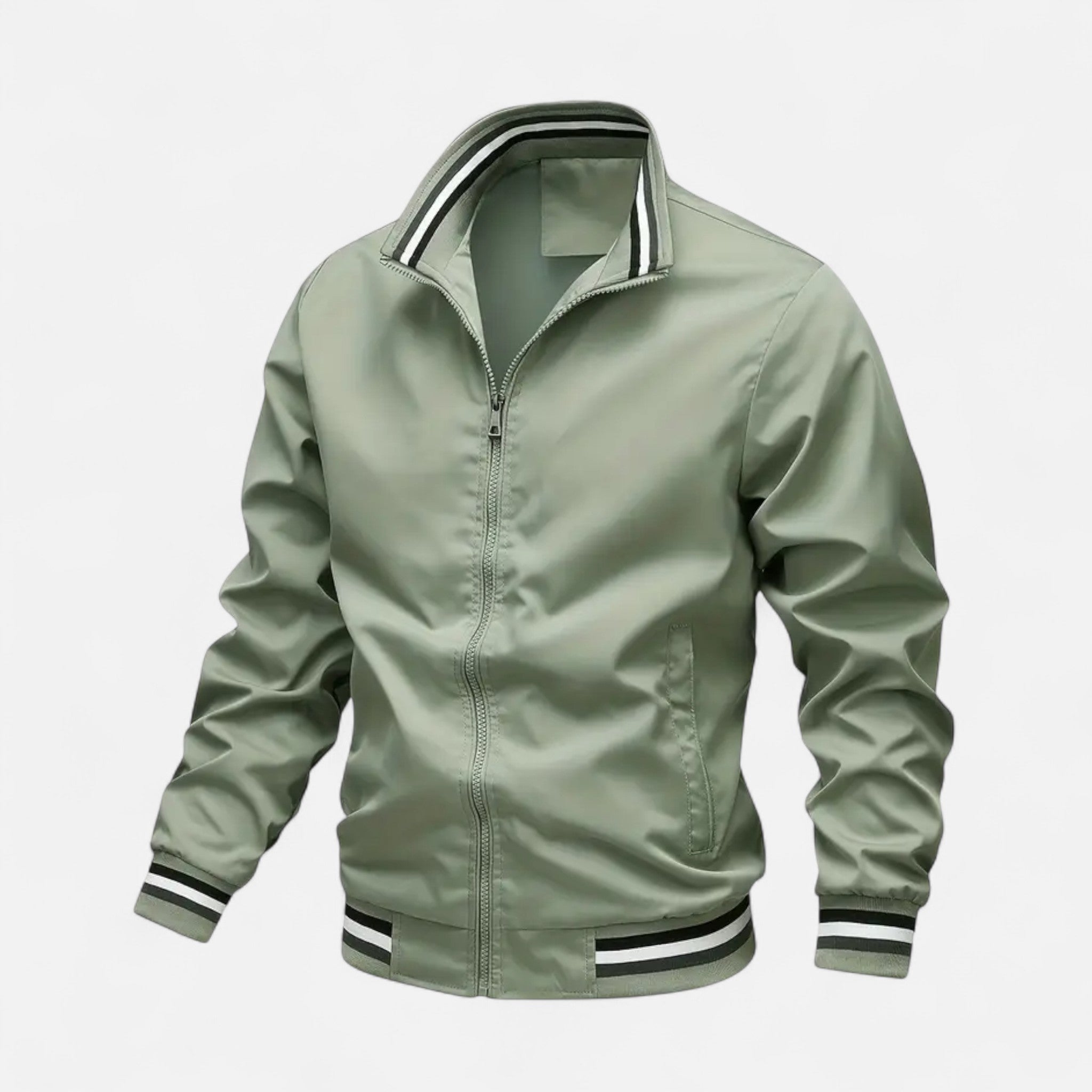 VELYXA | Men’s Zip-Up Bomber Jacket with Stand Collar
