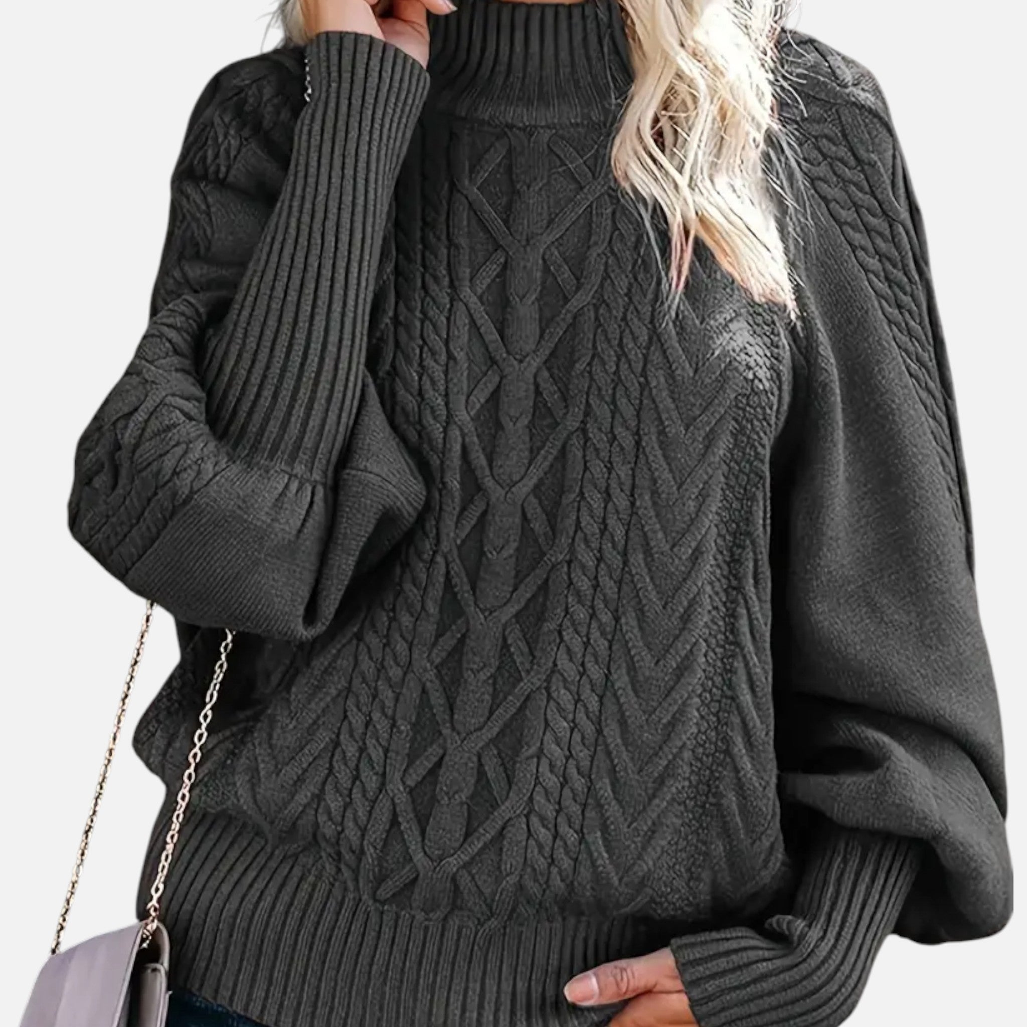 VELYXA | Women’s Knit Pullover Sweater with Half-High Collar