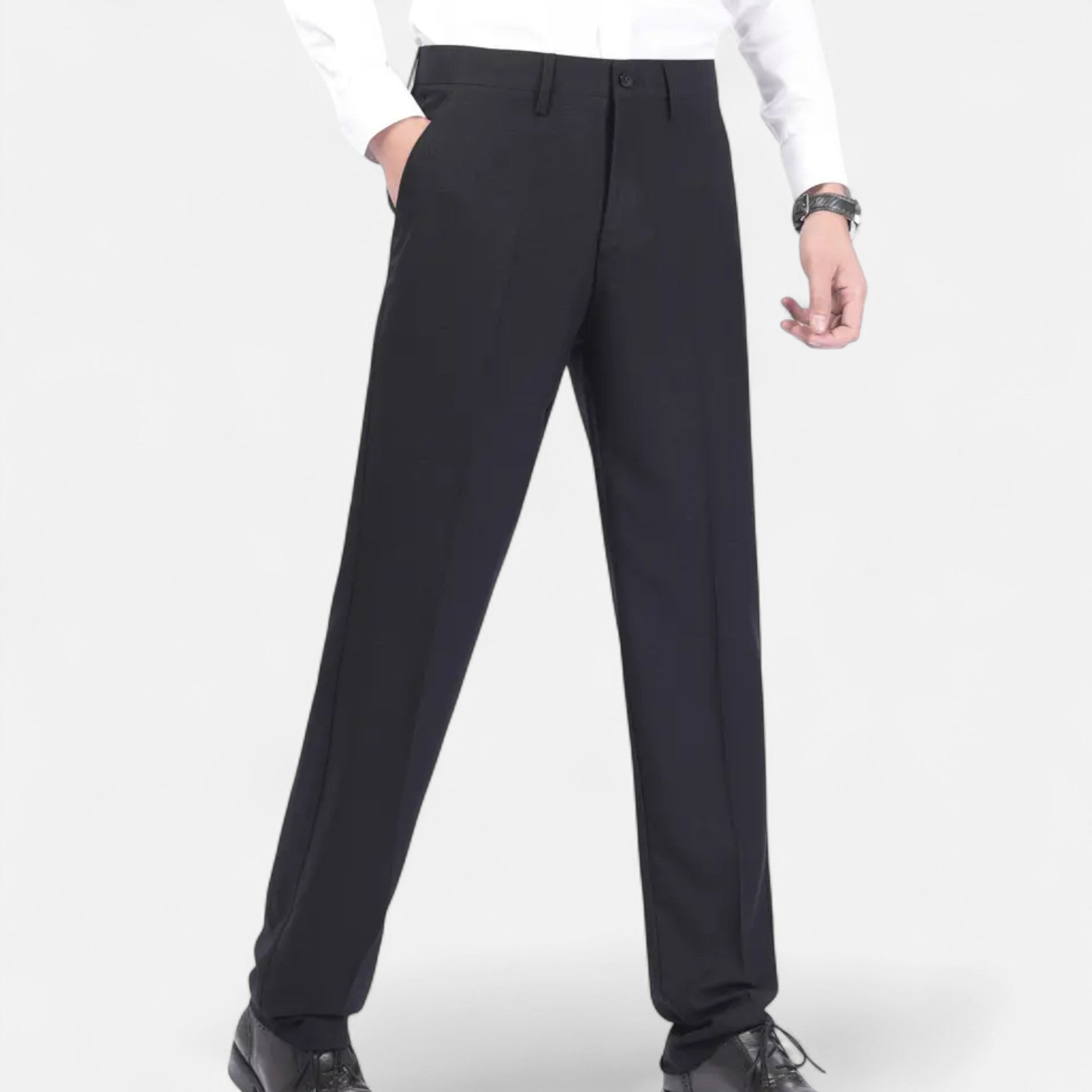 VELYXA | Men’s Classic Solid Dress Trousers