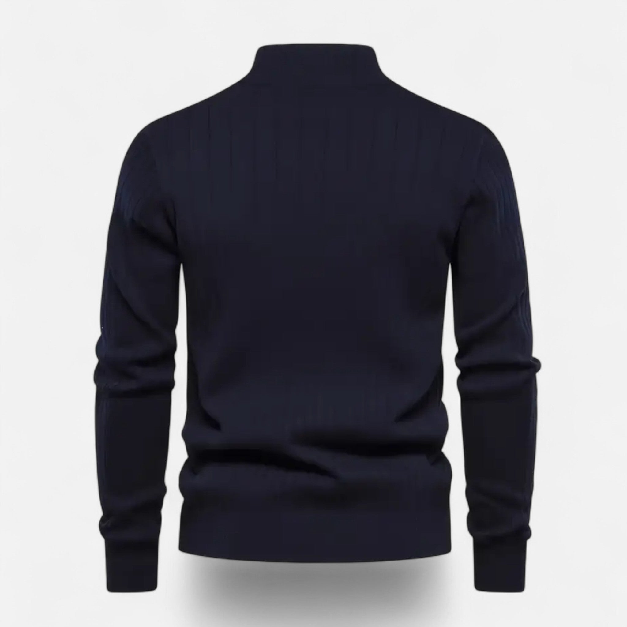 VELYXA | Men’s Half-Zip Wool-Blend Knit Sweater with Stand Collar