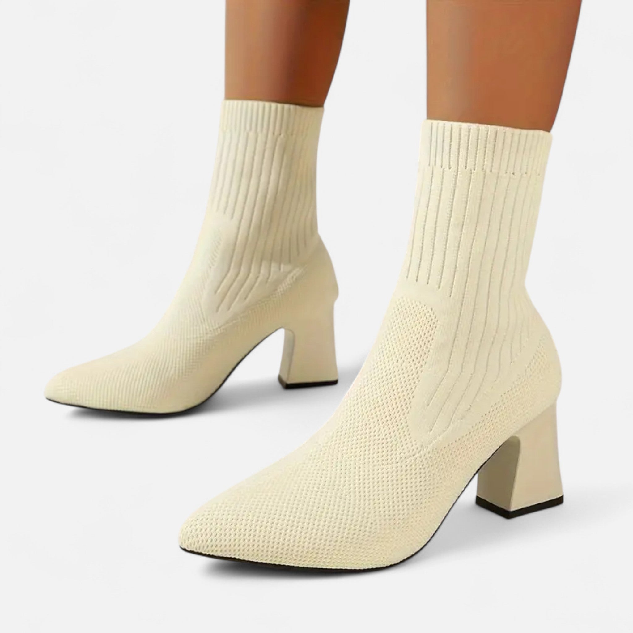 VELYXA | Women’s Slip-On Knitted Boots with Pointed Toe