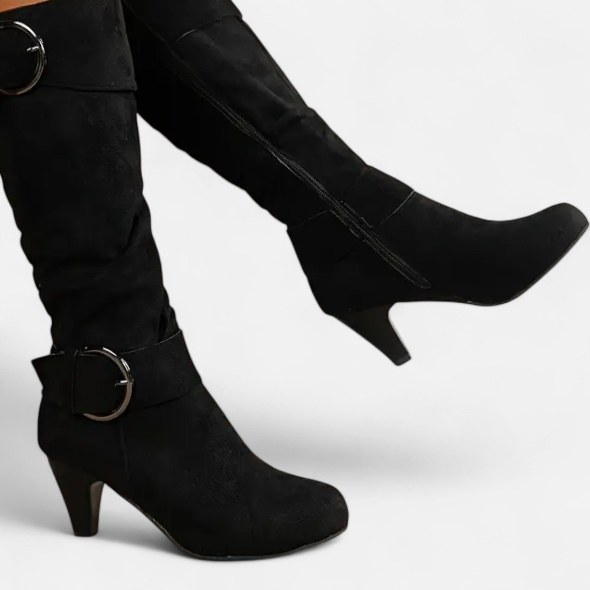 VELYXA | Women’s Mid-Calf Boots with Buckle Strap