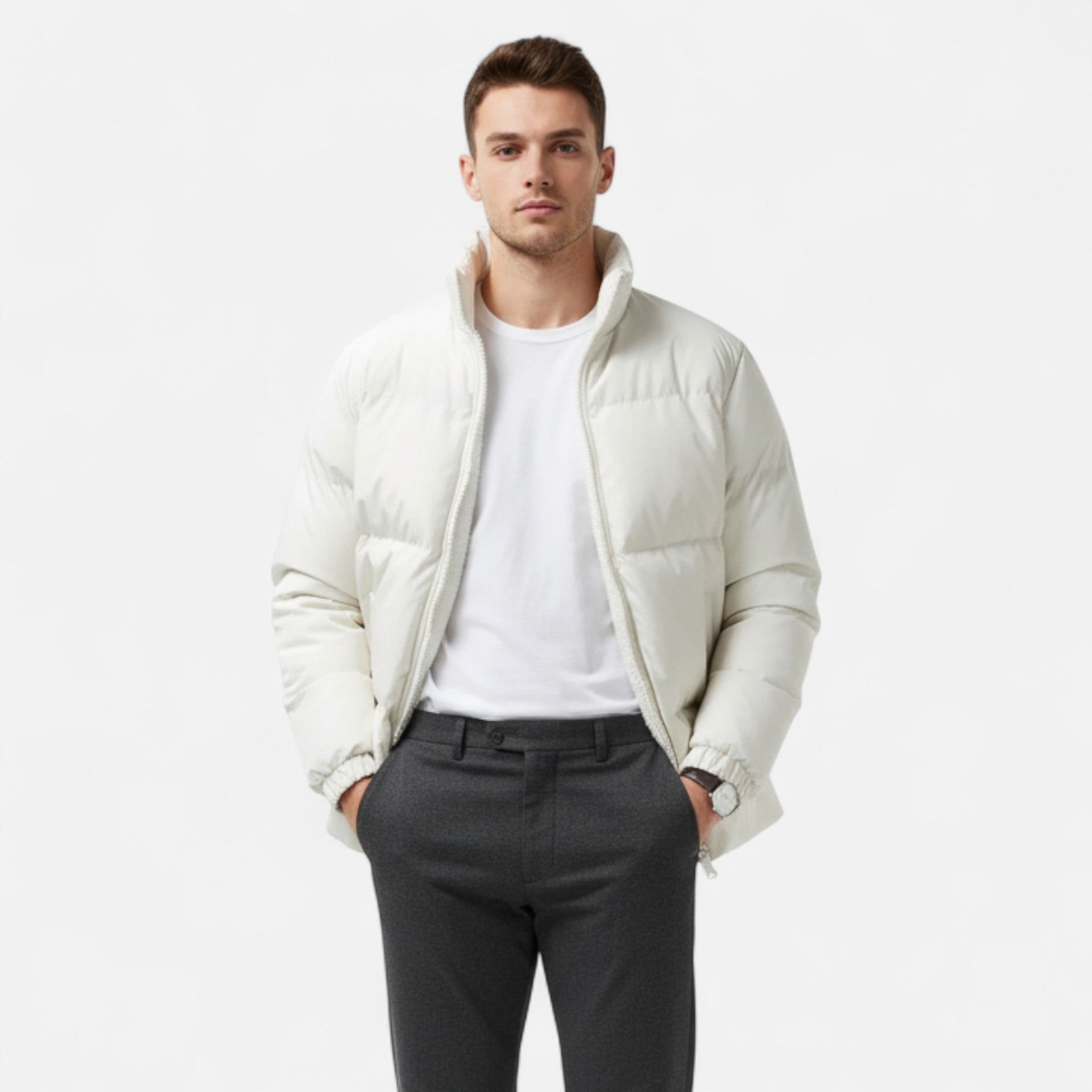 VELYXA | Men’s Casual Zip-Up Jacket with Stand Collar