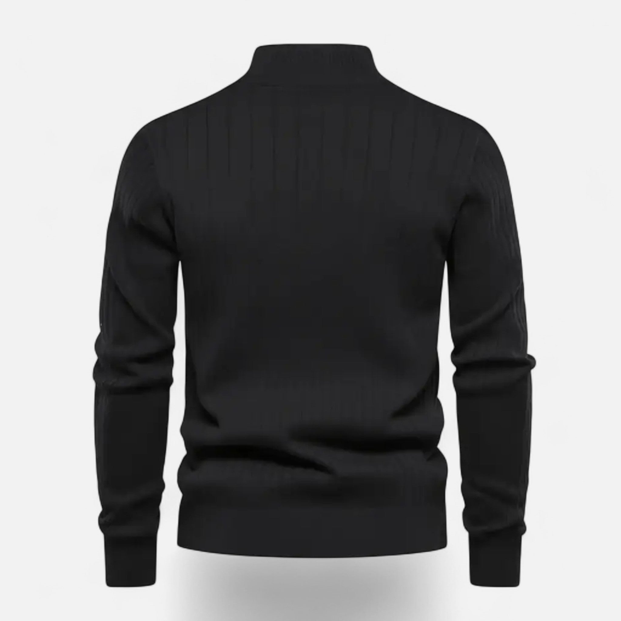 VELYXA | Men’s Half-Zip Wool-Blend Knit Sweater with Stand Collar