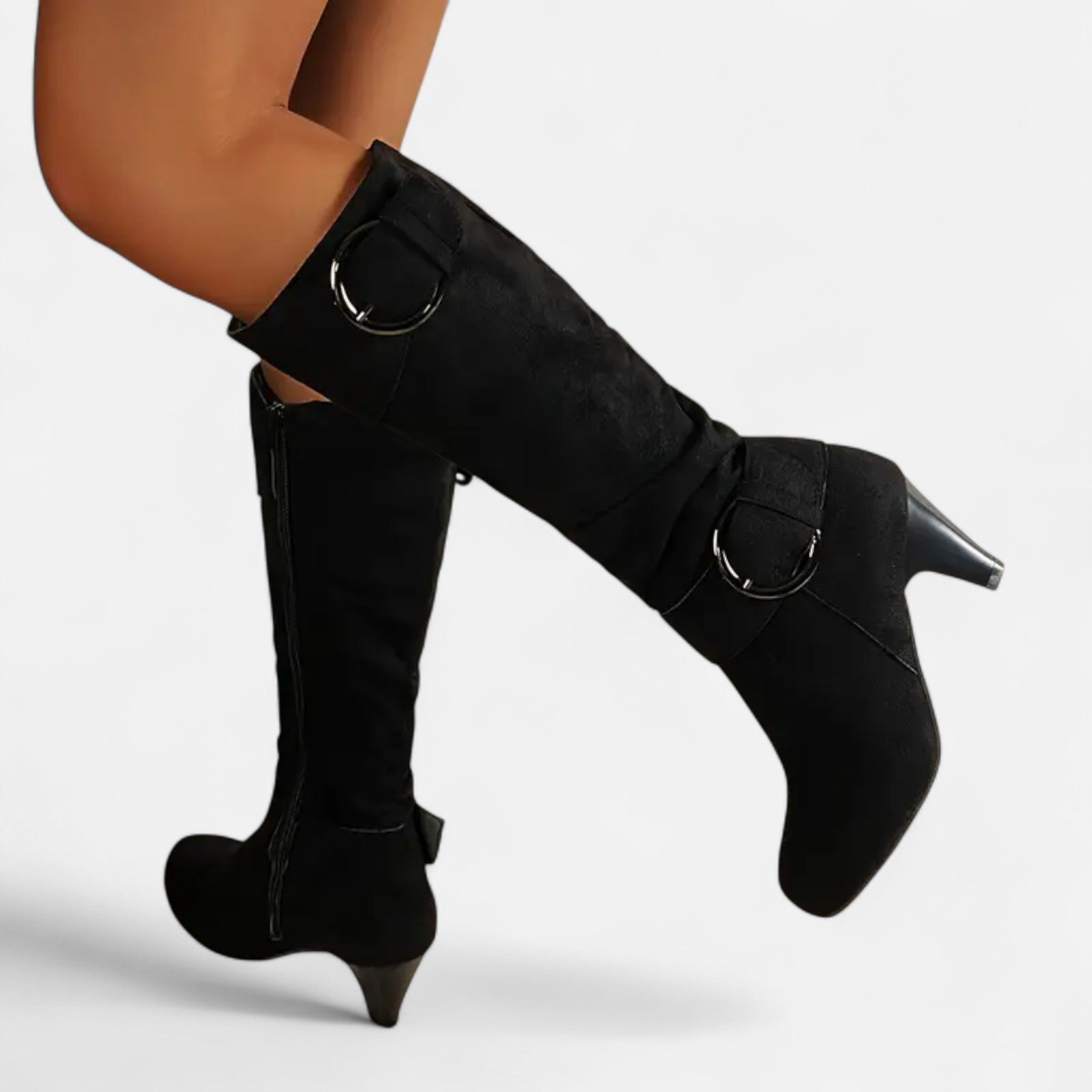 VELYXA | Women’s Mid-Calf Boots with Buckle Strap