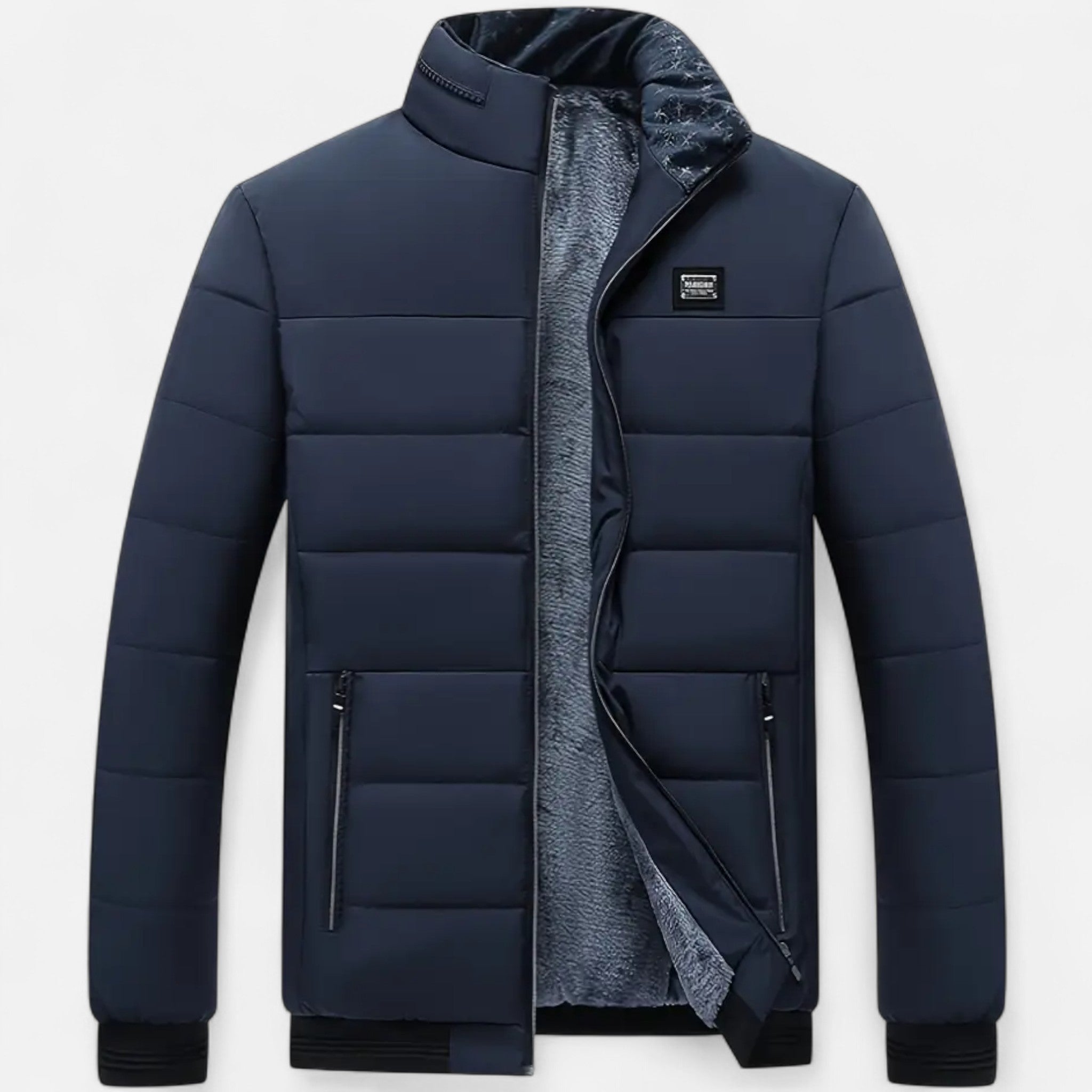 VELYXA | Men’s Zip-Up Polyester Jacket with Stand Collar