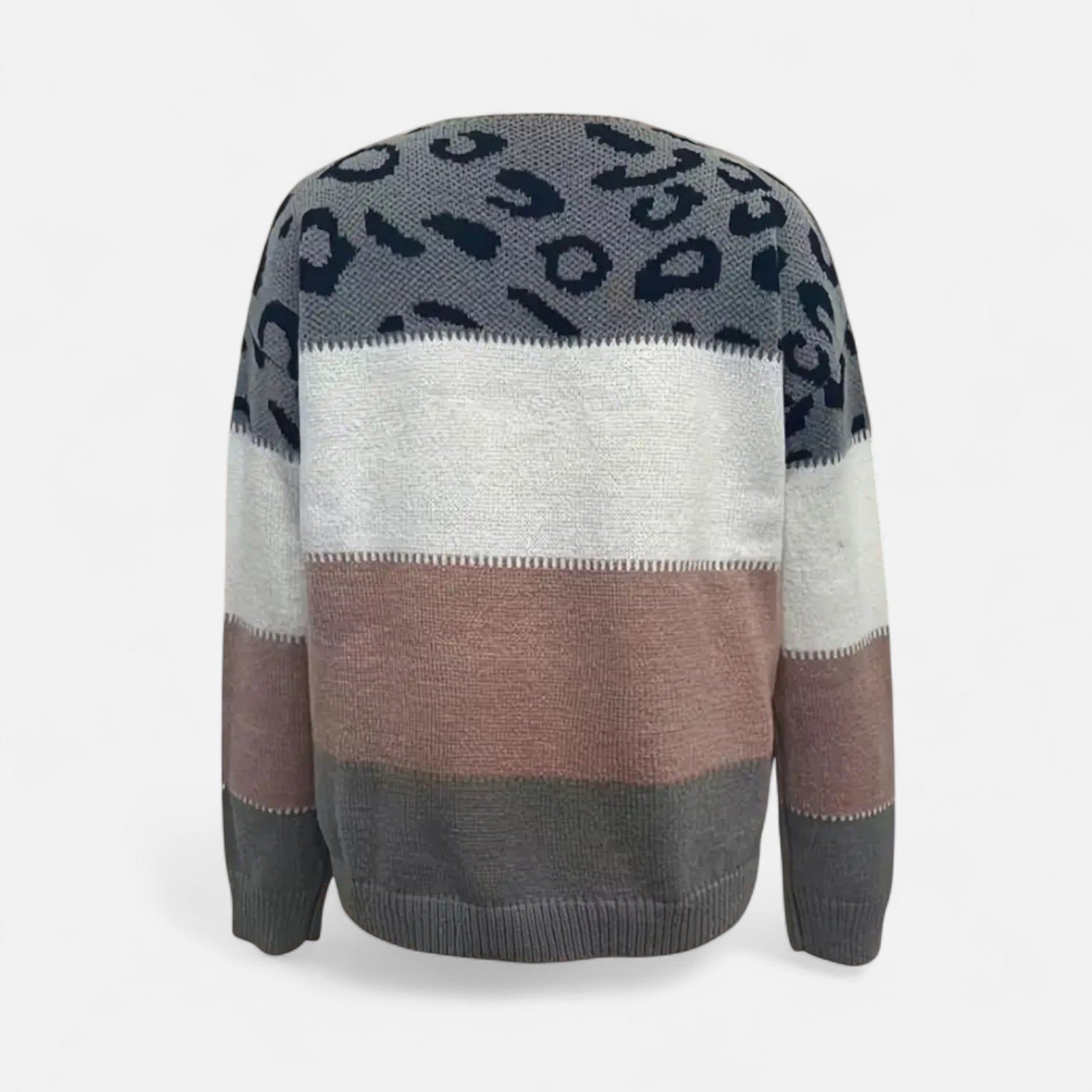 VELYXA | Women’s Color Block Pullover Sweater with Drop Shoulder